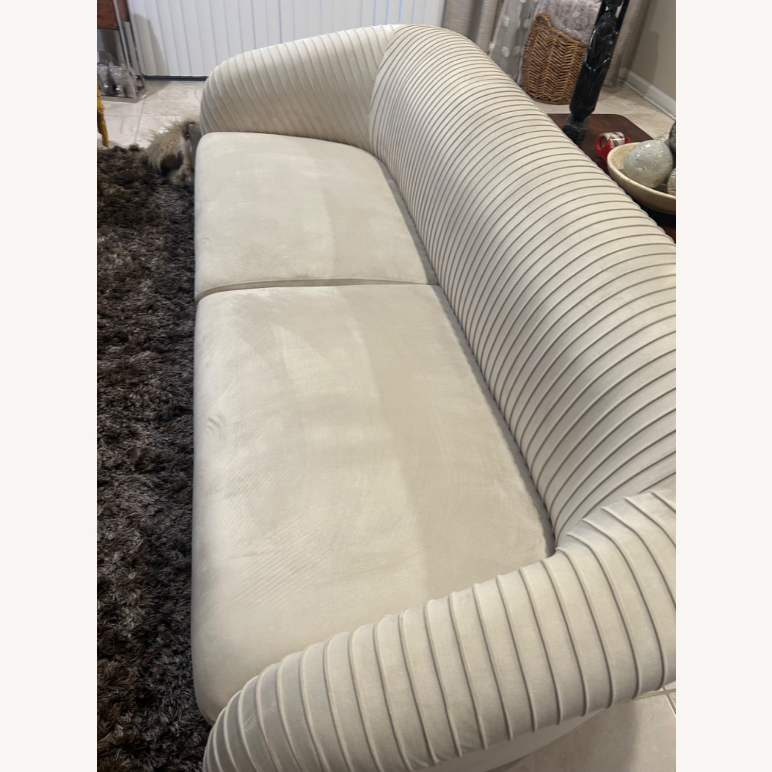Yara Pleated Velvet Sofa - image-2
