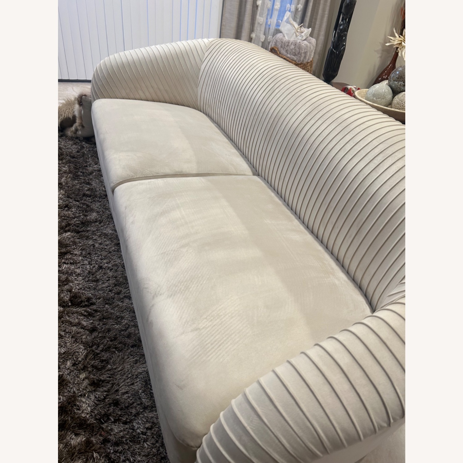 Yara Pleated Velvet Sofa - image-1