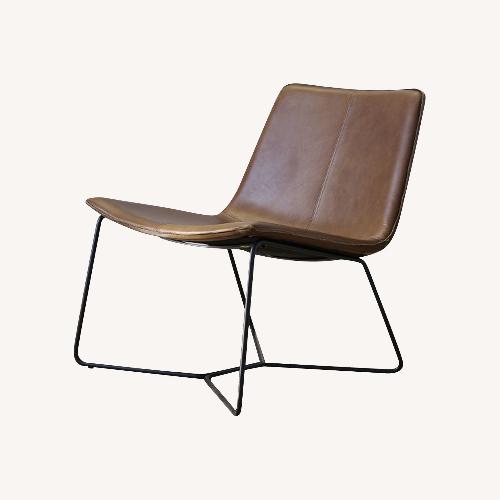 Used West Elm Slope Leather Lounge Chair for sale on AptDeco