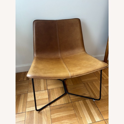 Used West Elm Slope Leather Lounge Chair for sale on AptDeco