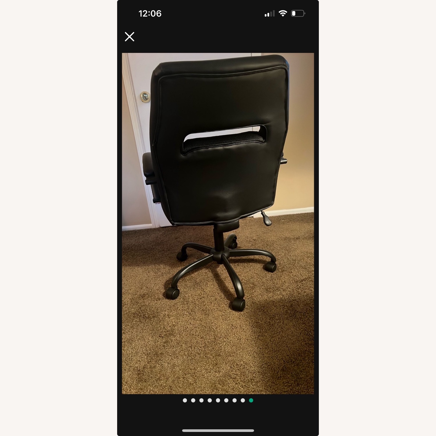 Black Leather Office Chair - image-2