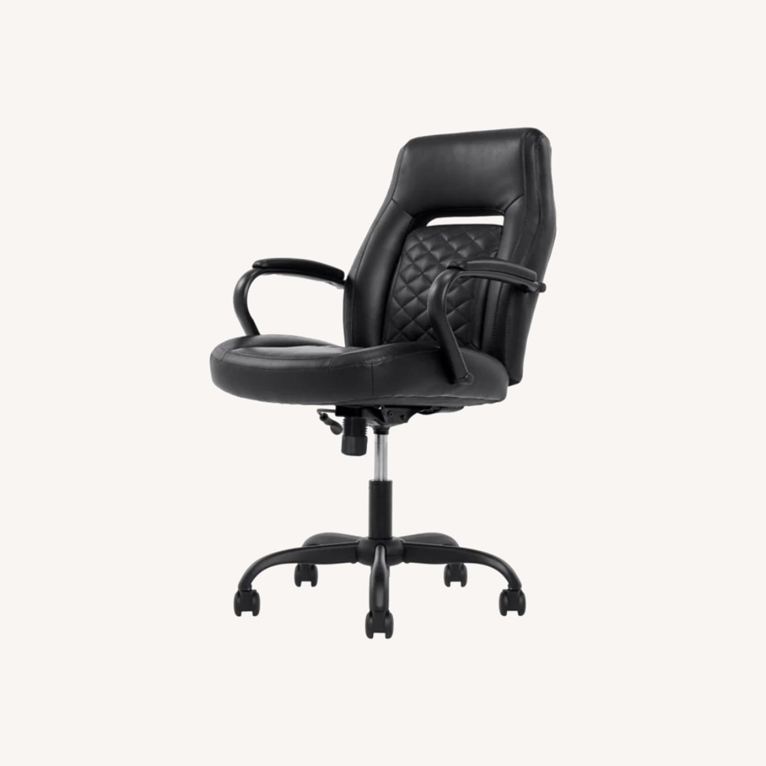 Black Leather Office Chair - image-0