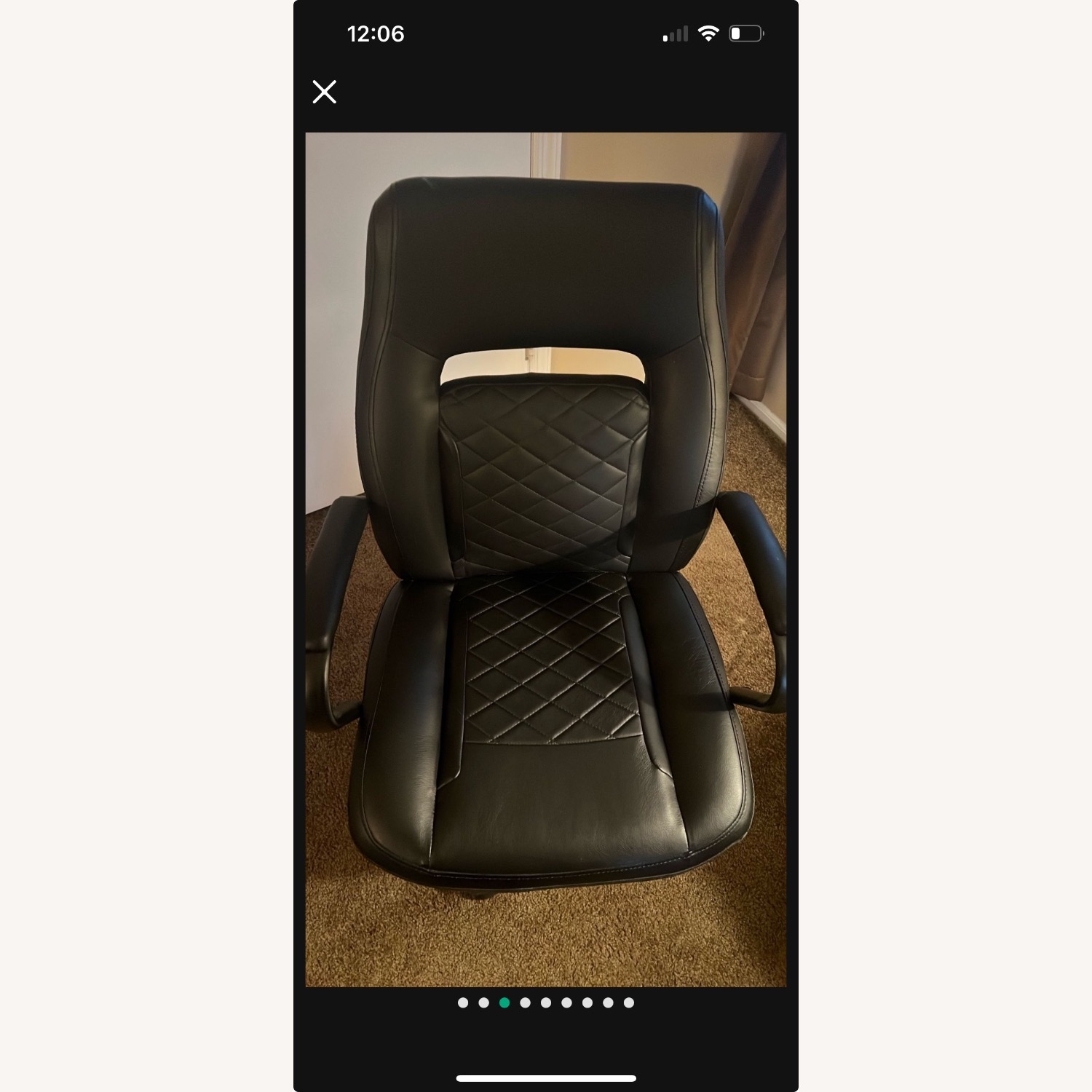 Black Leather Office Chair - image-7