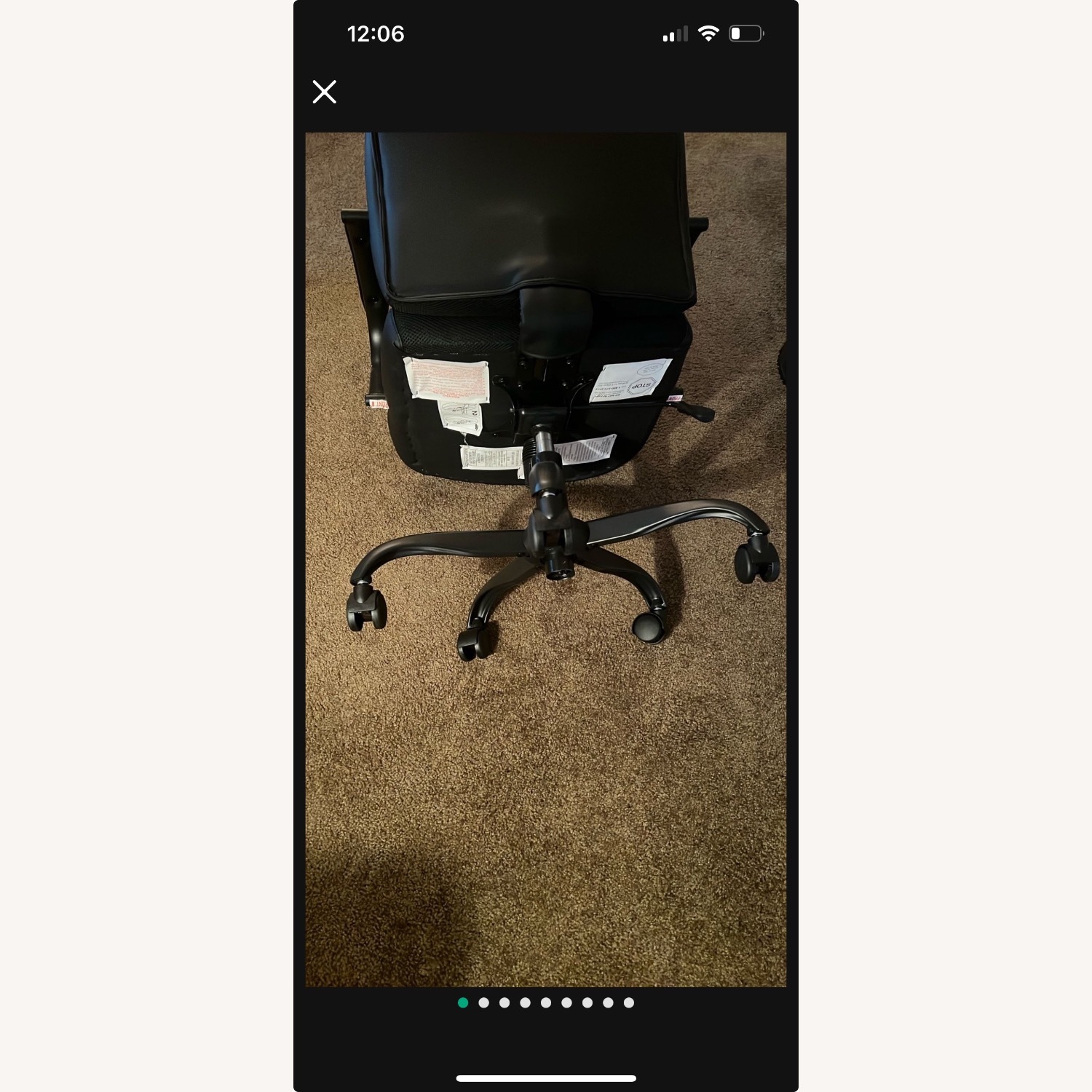 Black Leather Office Chair - image-9