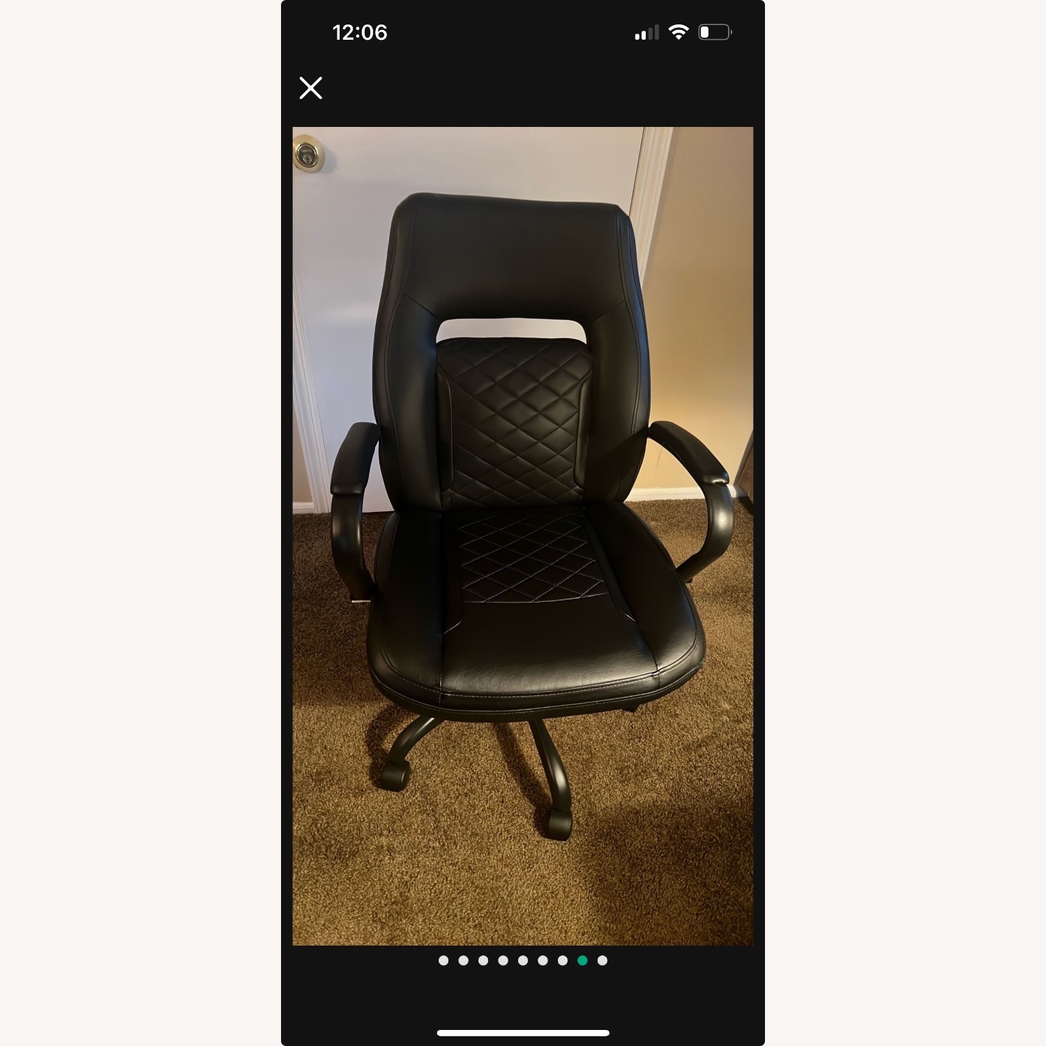 Black Leather Office Chair - image-1