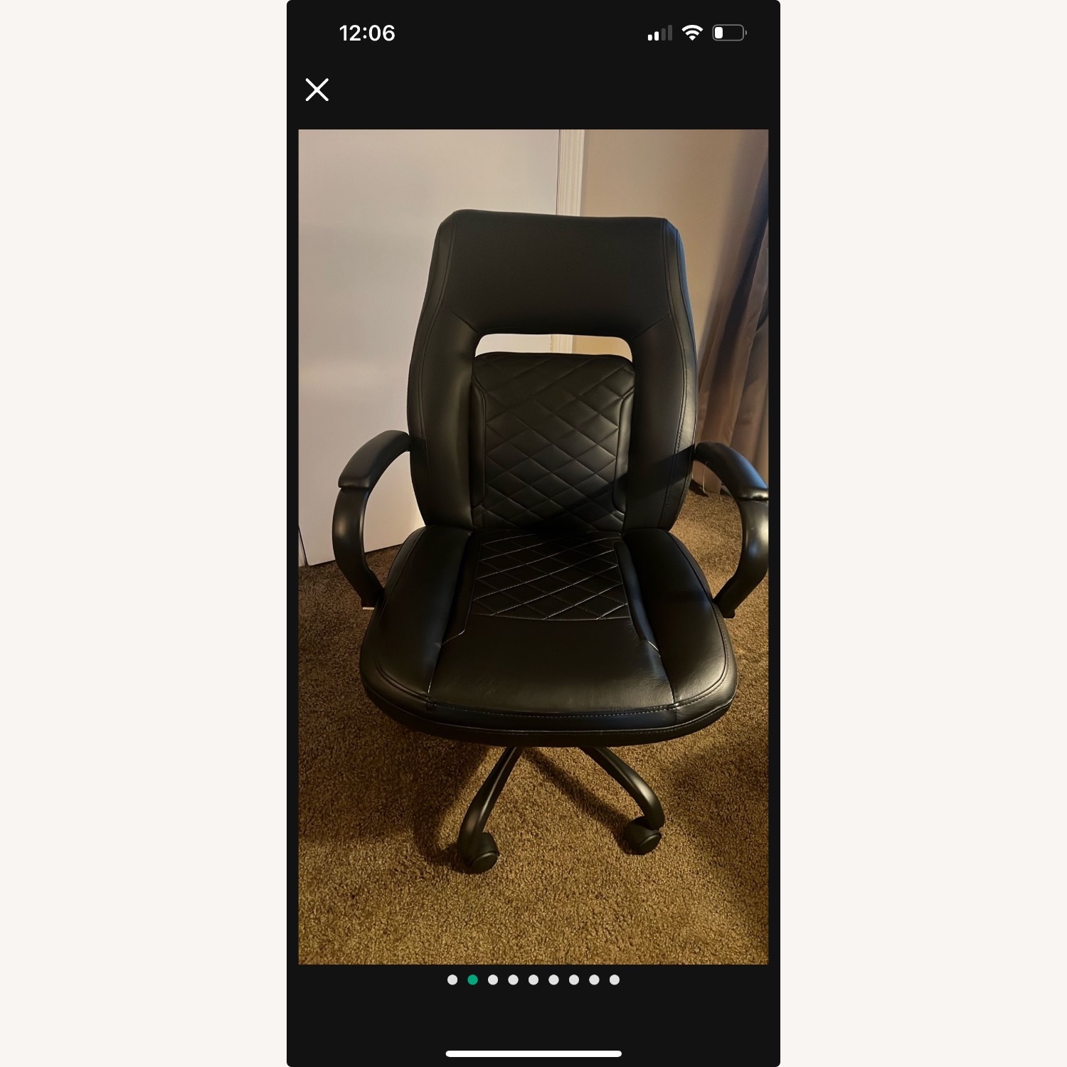Black Leather Office Chair - image-8
