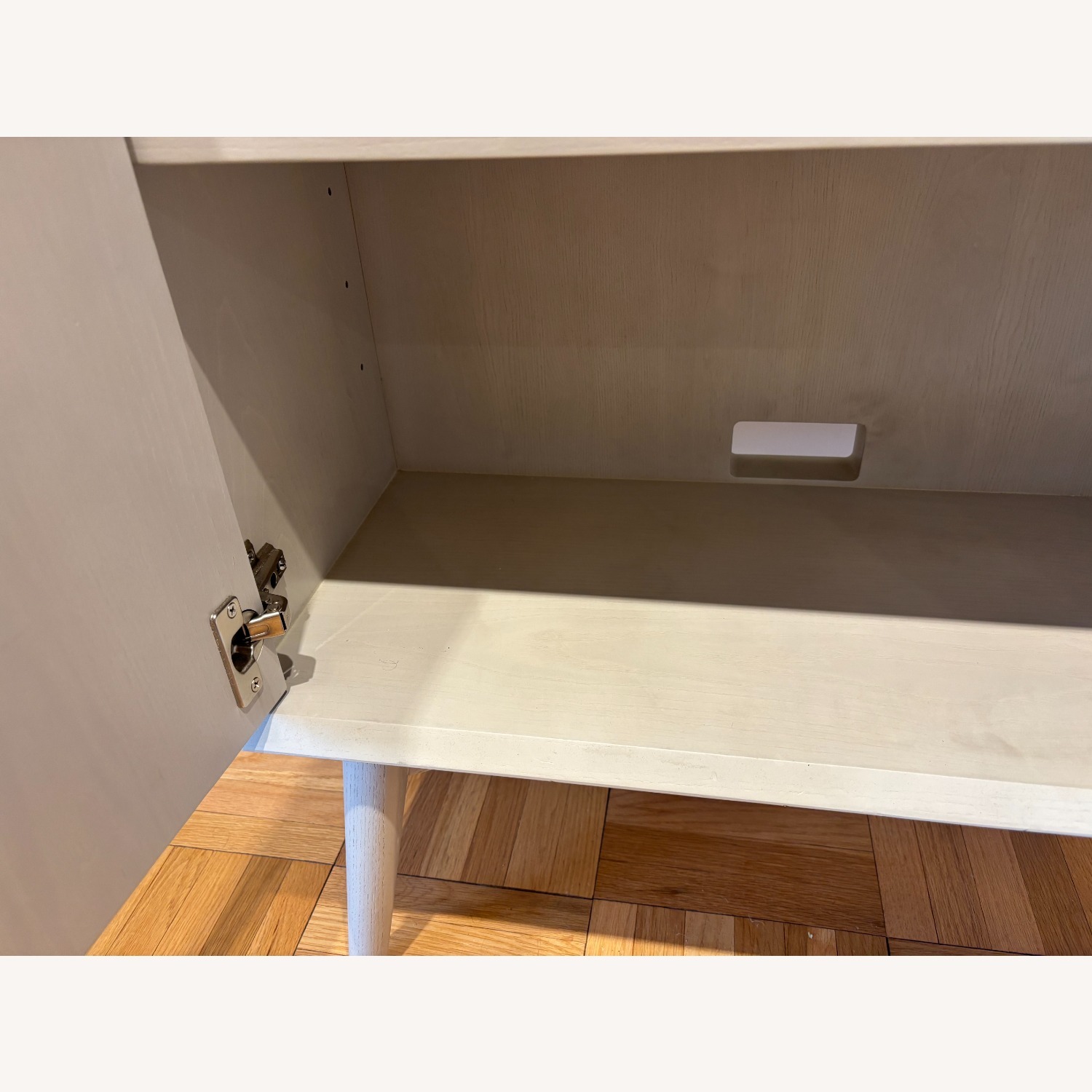West Elm Mid-Century Light Gray Cabinet - image-5
