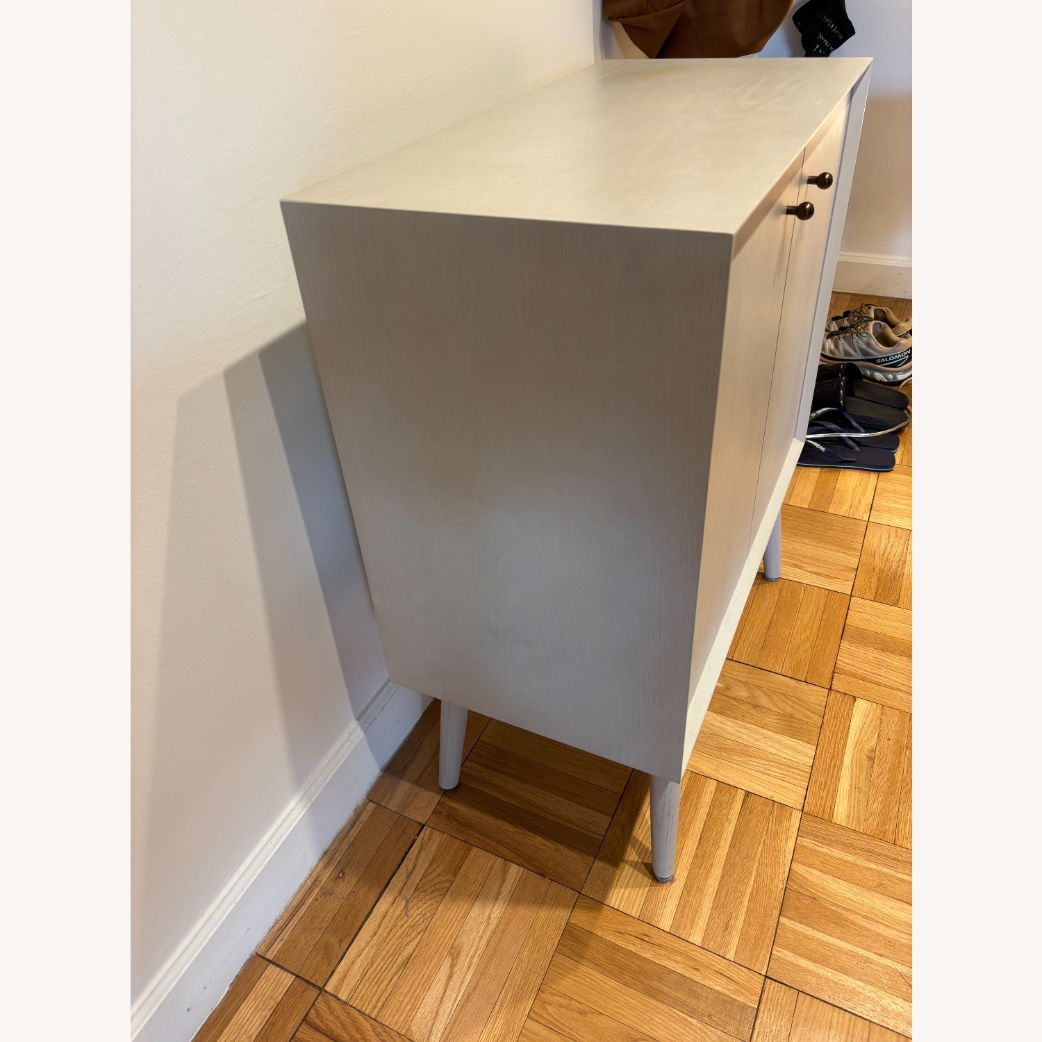 West Elm Mid-Century Light Gray Cabinet - image-3