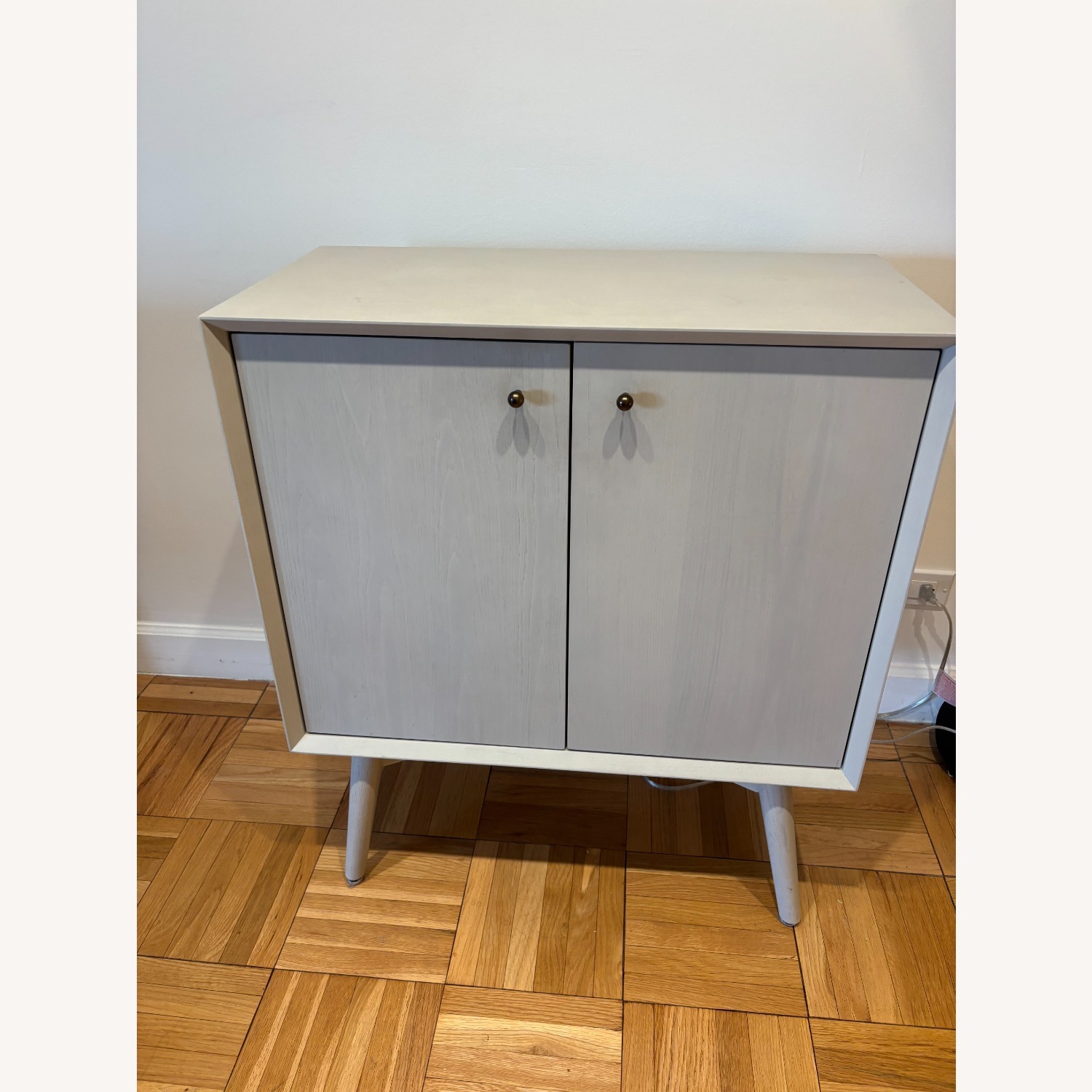 West Elm Mid-Century Light Gray Cabinet - image-1