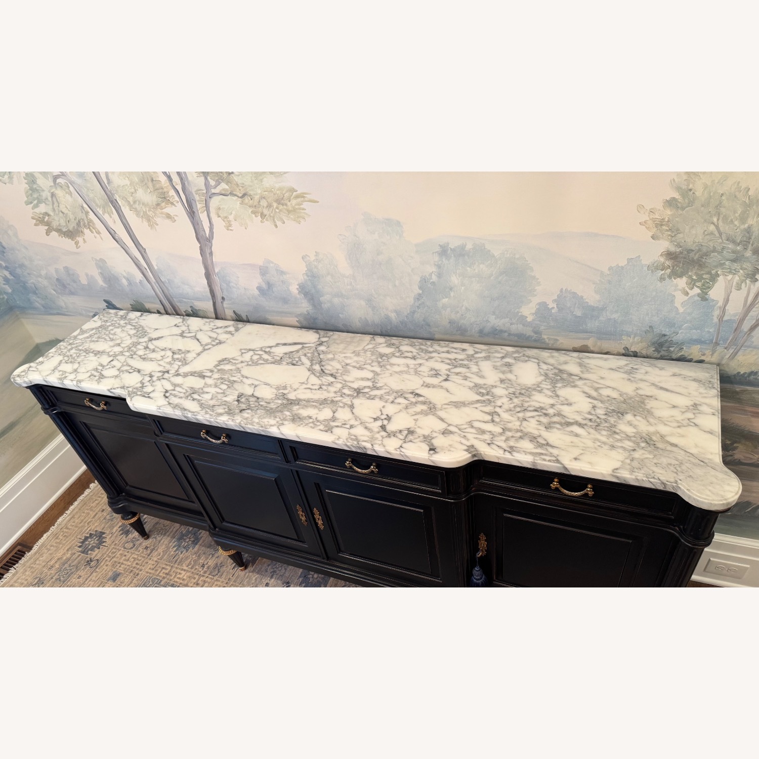 Ebony Mahogany W Marble Top Sideboard  - image-10