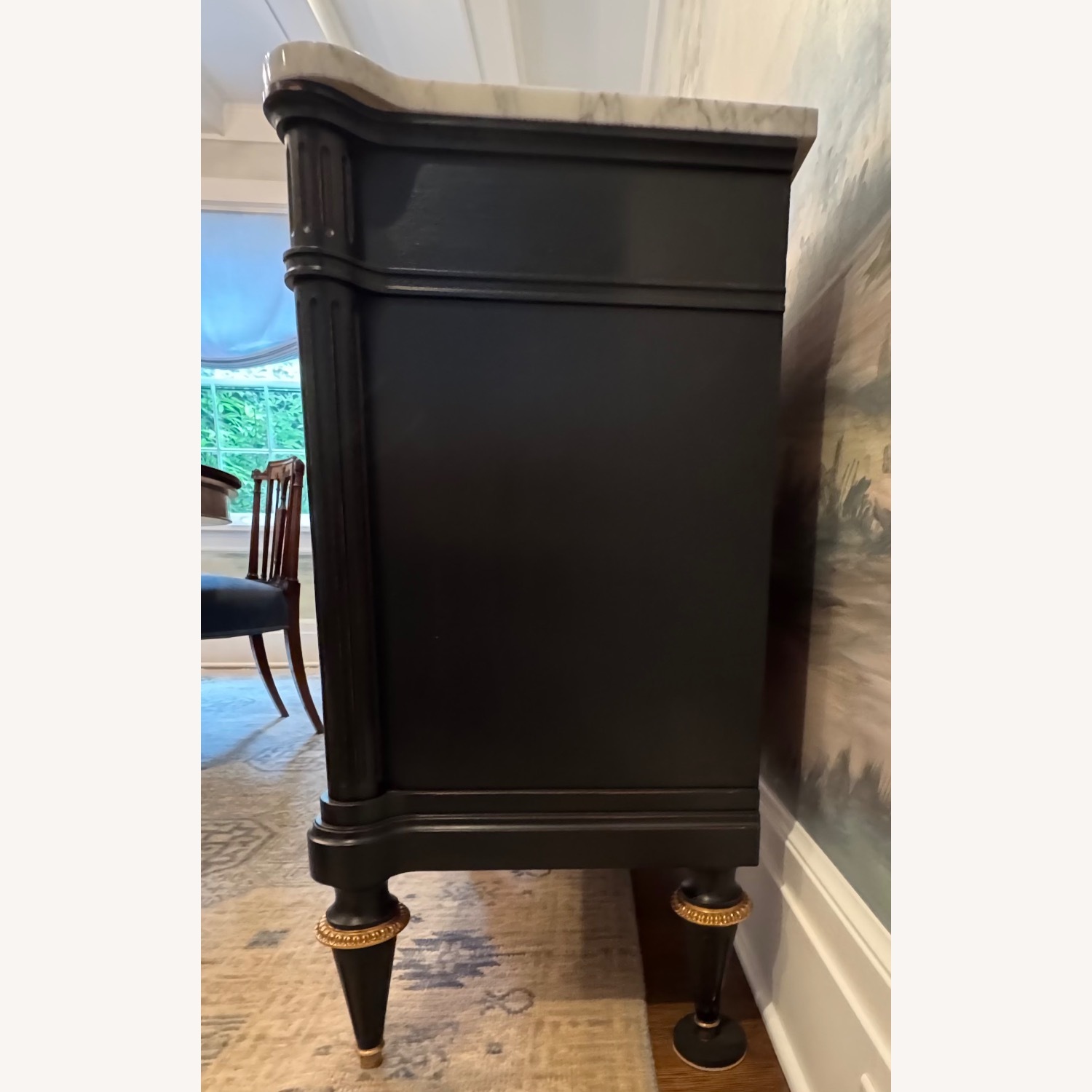 Ebony Mahogany W Marble Top Sideboard  - image-8