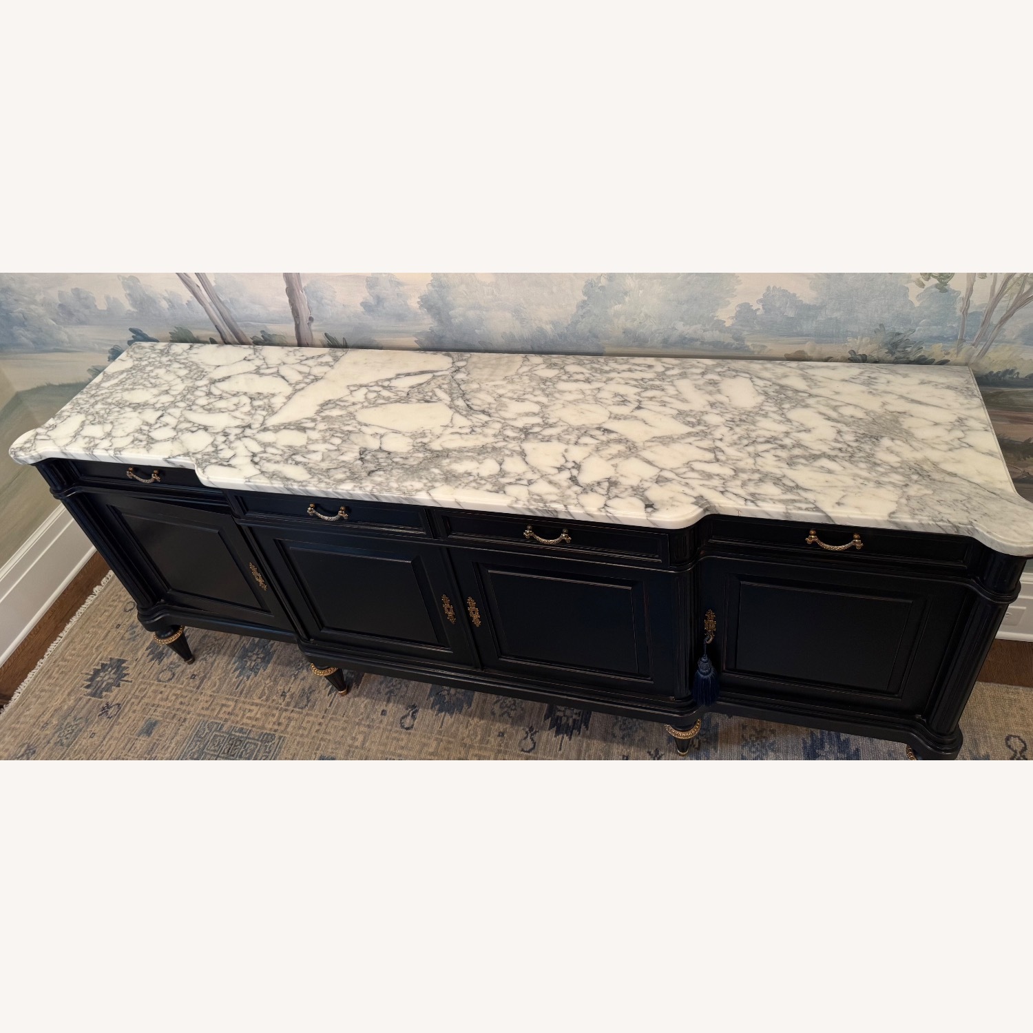 Ebony Mahogany W Marble Top Sideboard  - image-3