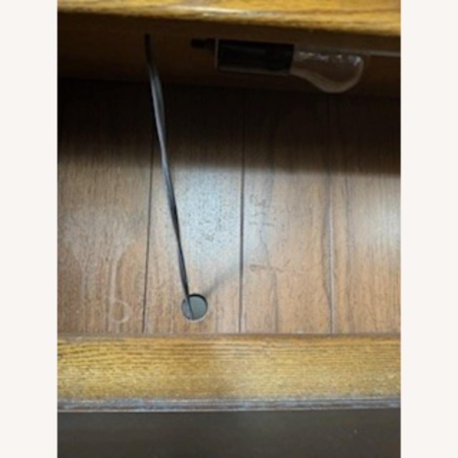 Natural Wood Credenza Desk with Bookcase - image-7