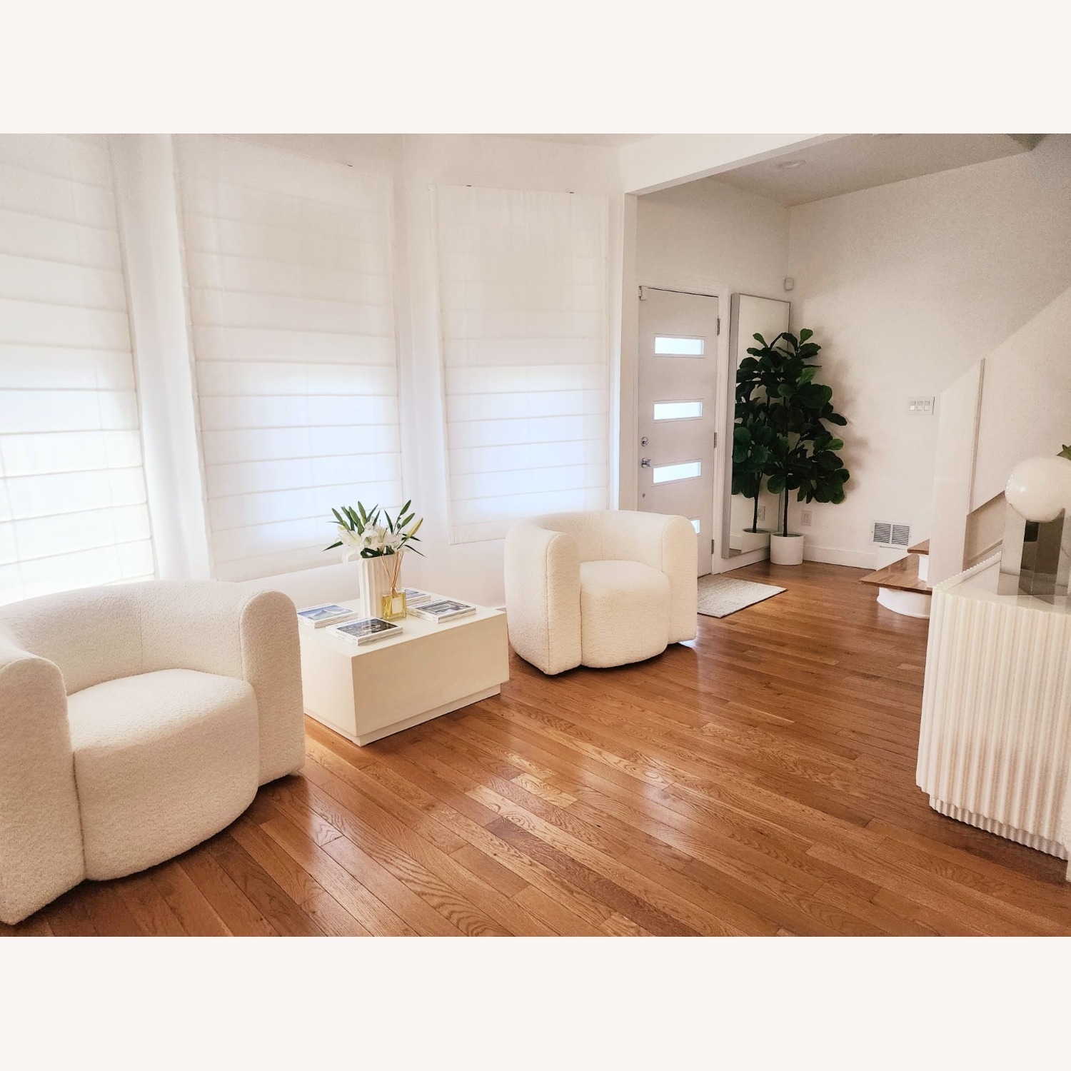 CB2 Mmatter Ivory Cement Table - image-1