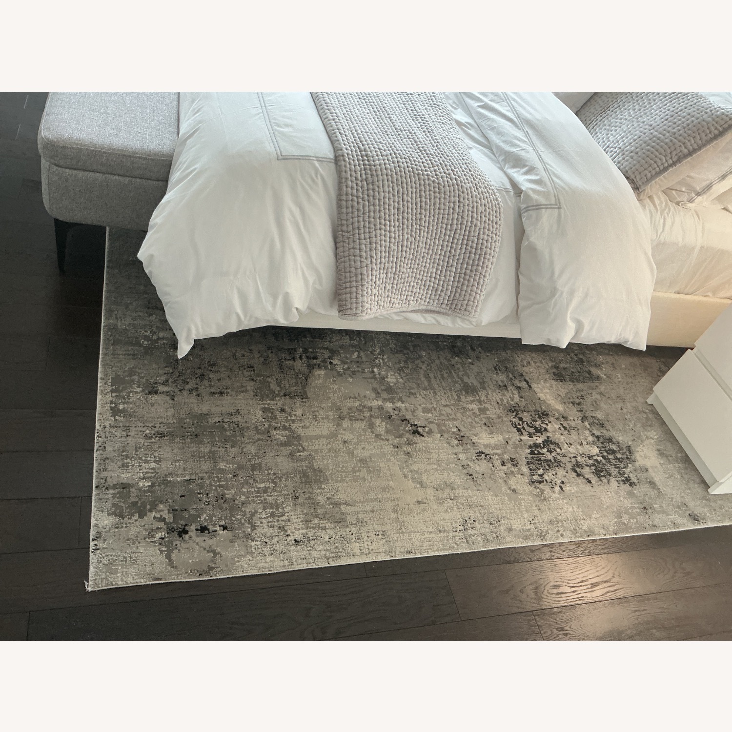 Contemporary Gray and White With Black Area Rug - image-1