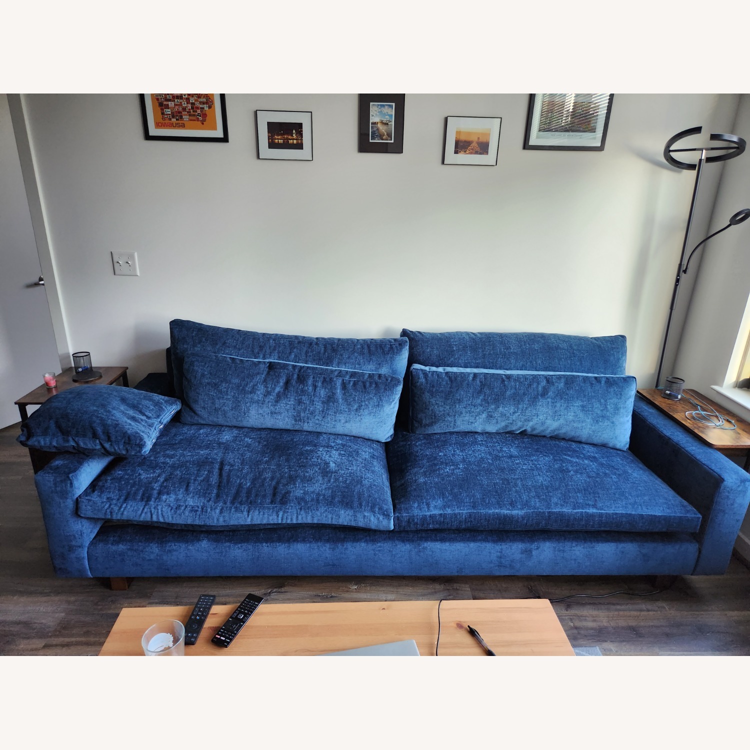 Harmony 104' West Elm Sofa -  ink blue - image-2