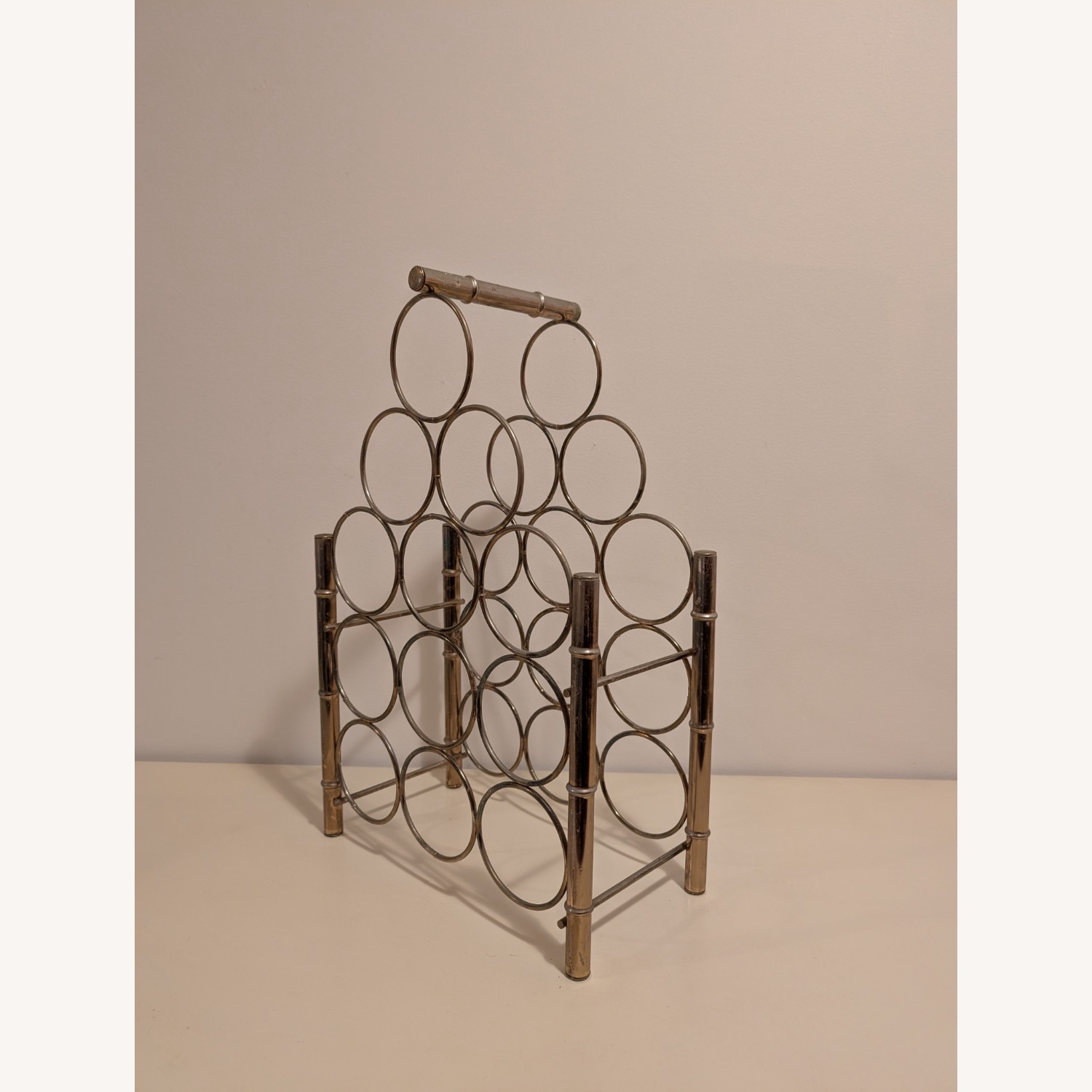 Vintage Brass Wine Rack - image-2