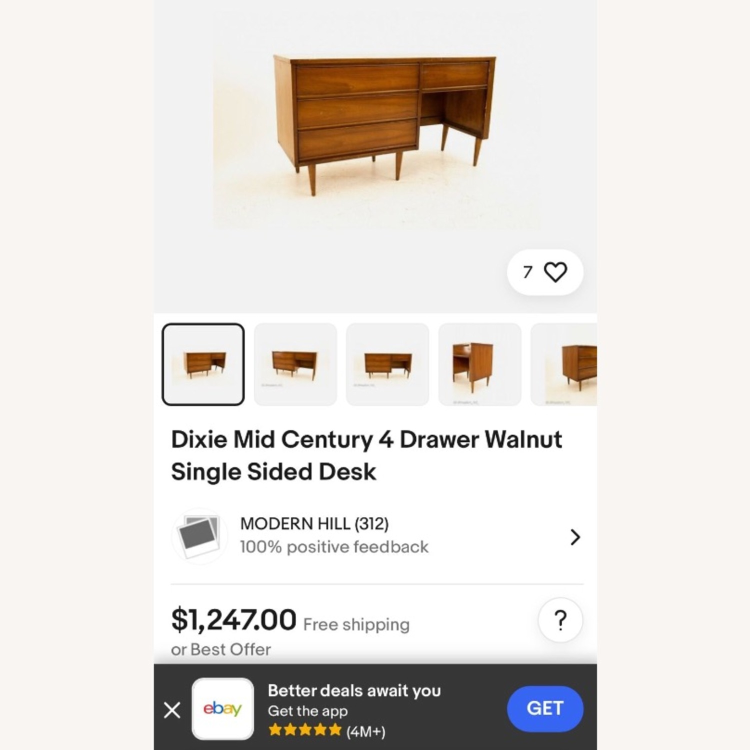 Dixie Mid Century Modern Desk - image-5