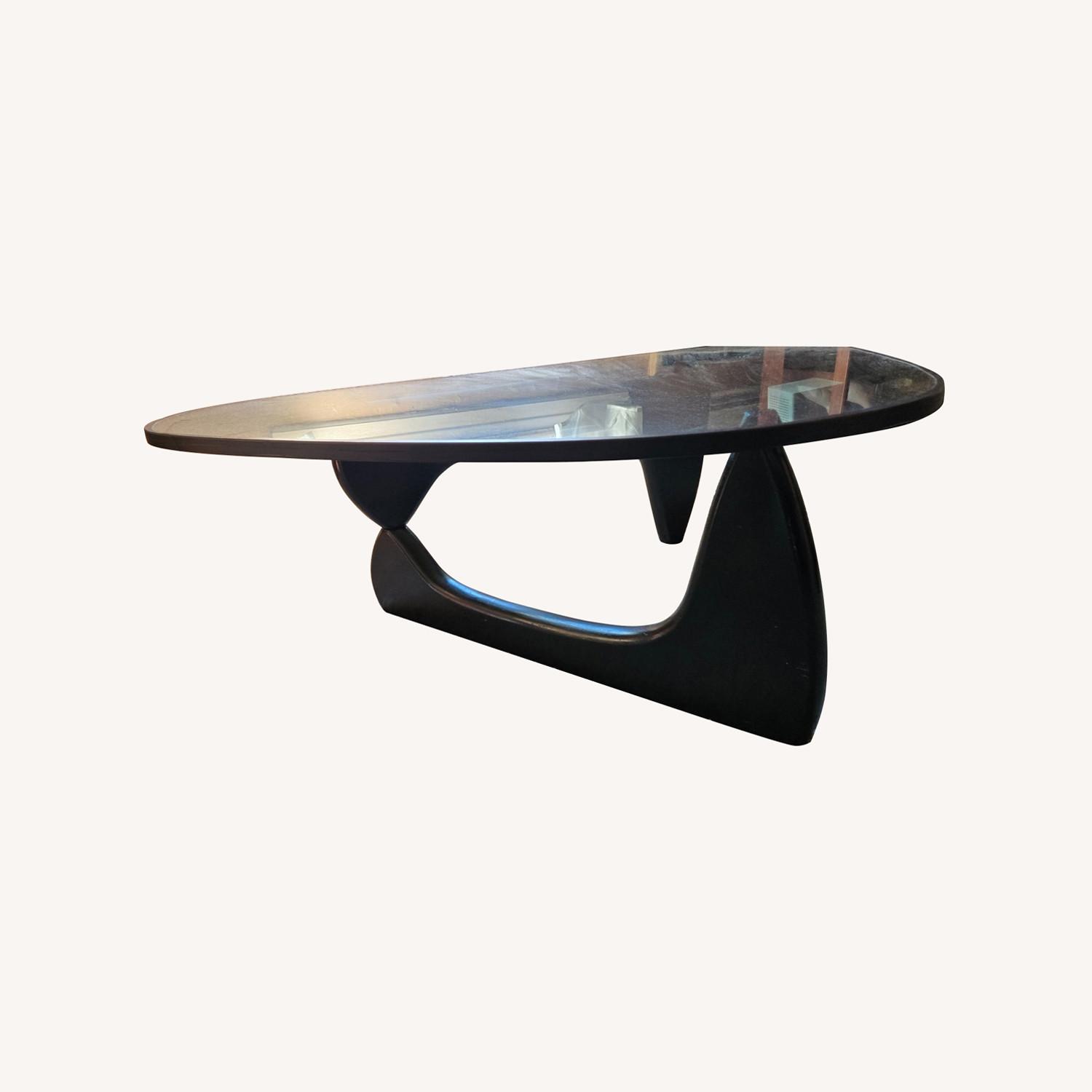 Antique Noguch Triangular Glass Coffee Table - image-0