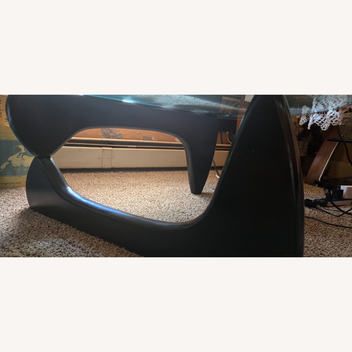 Antique Noguch Triangular Glass Coffee Table - image-8