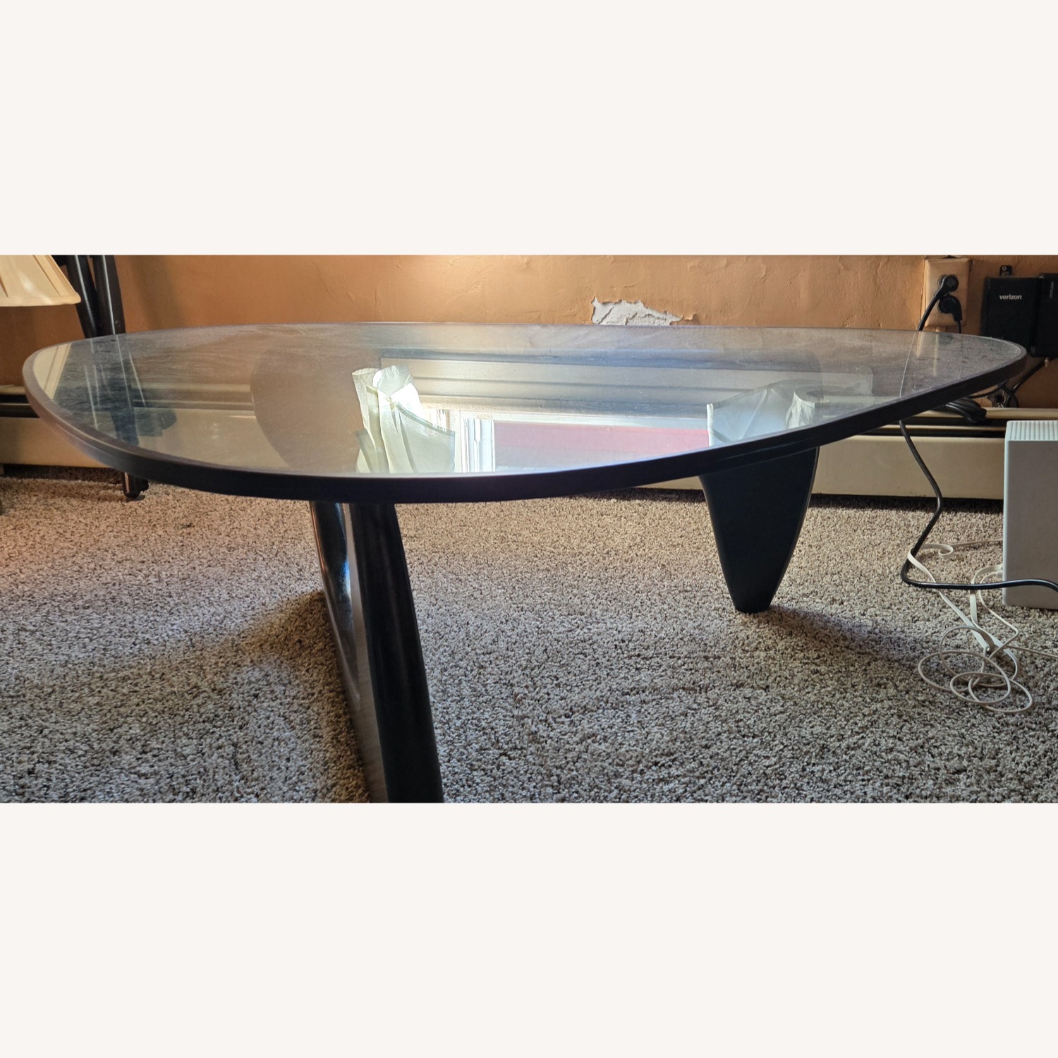 Antique Noguch Triangular Glass Coffee Table - image-2