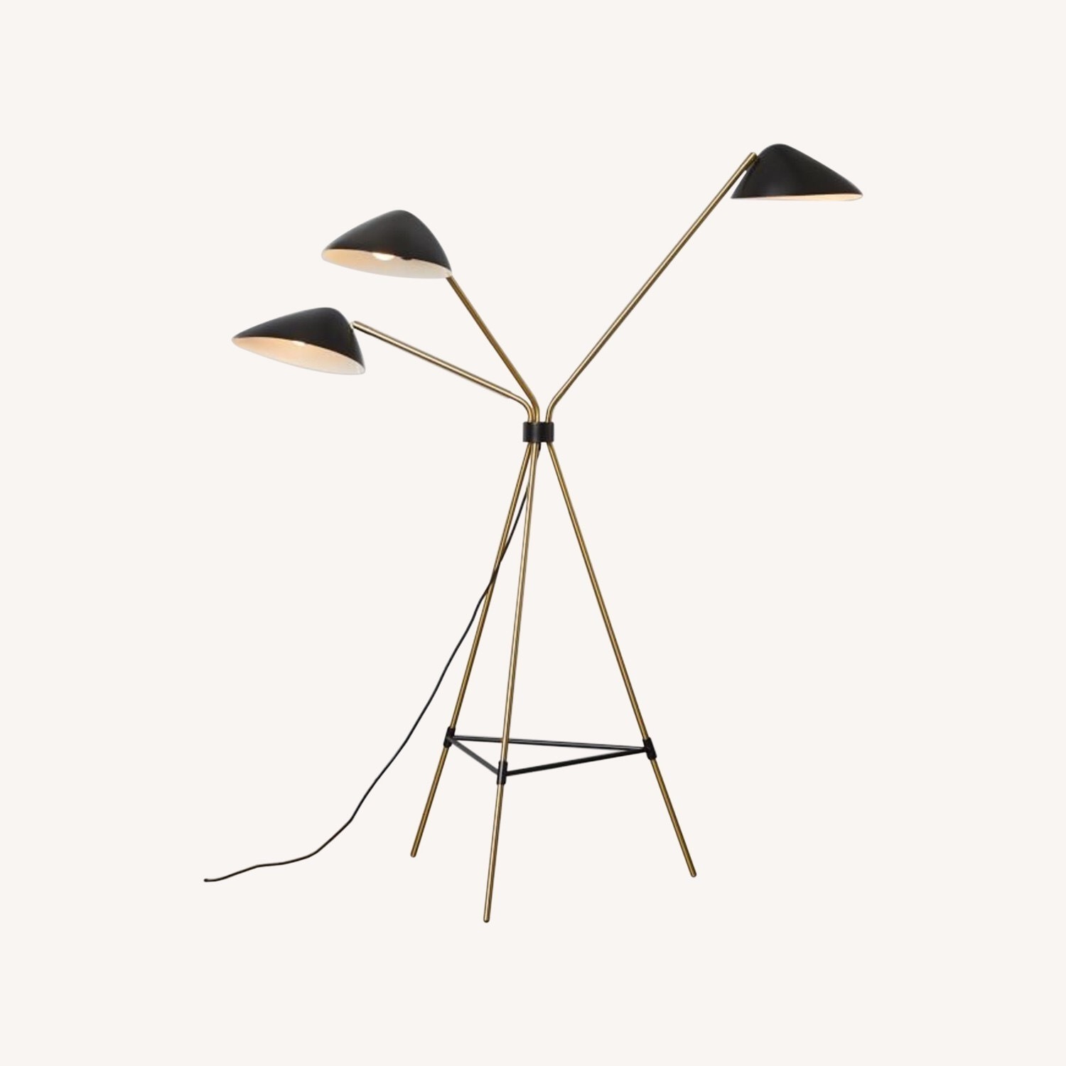 West Elm Three Arm Mid-Century Modern Floor Lamp - image-0