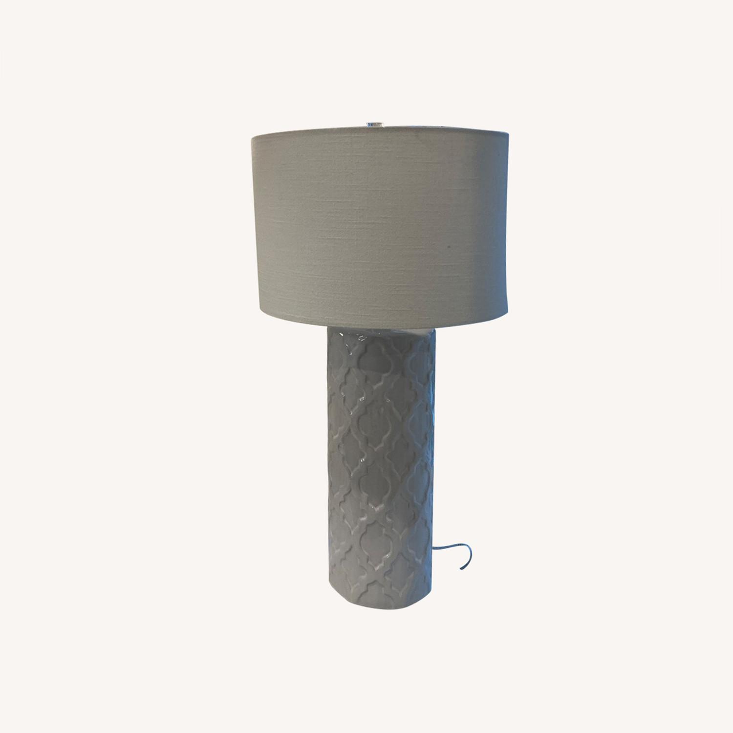 Pottery Barn White Ceramic Bedside Lamps - image-0