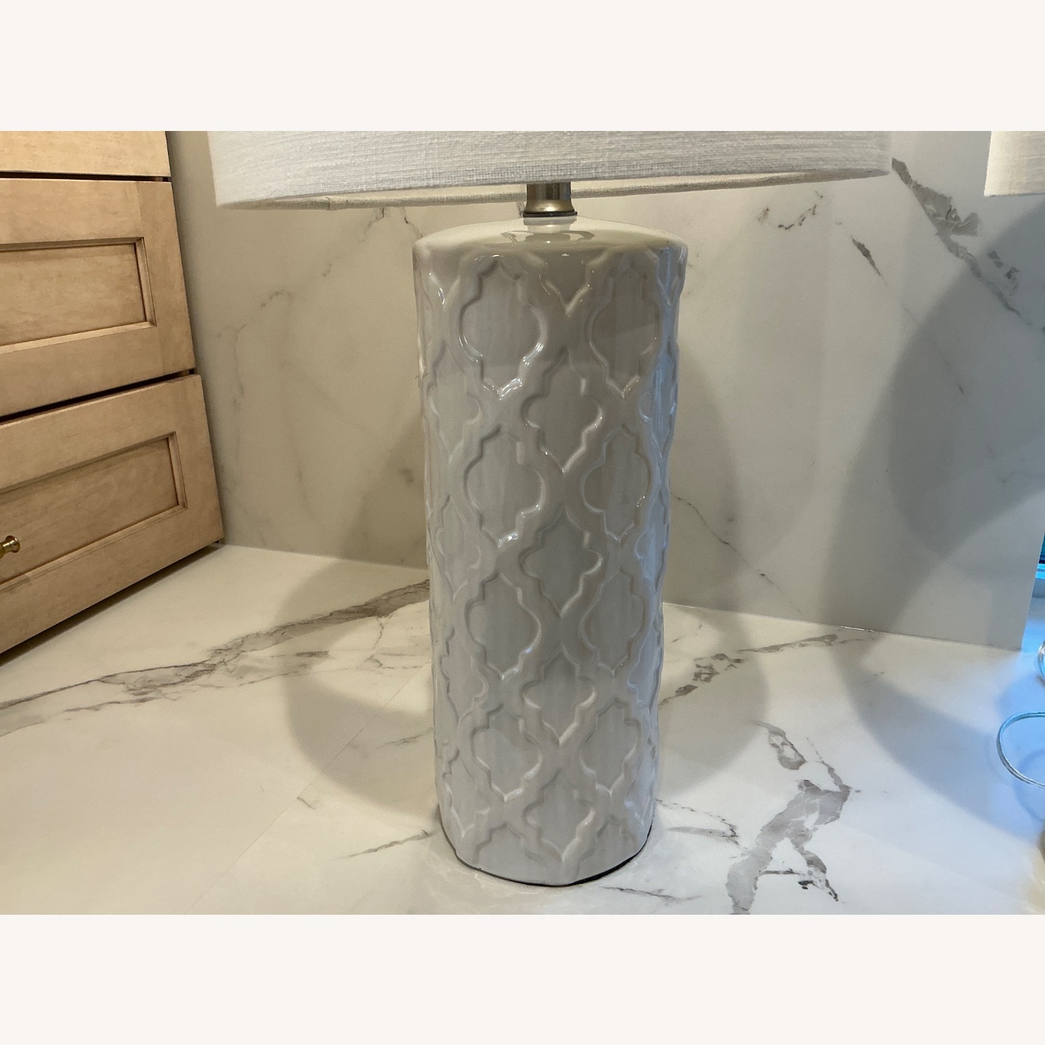 Pottery Barn White Ceramic Bedside Lamps - image-2