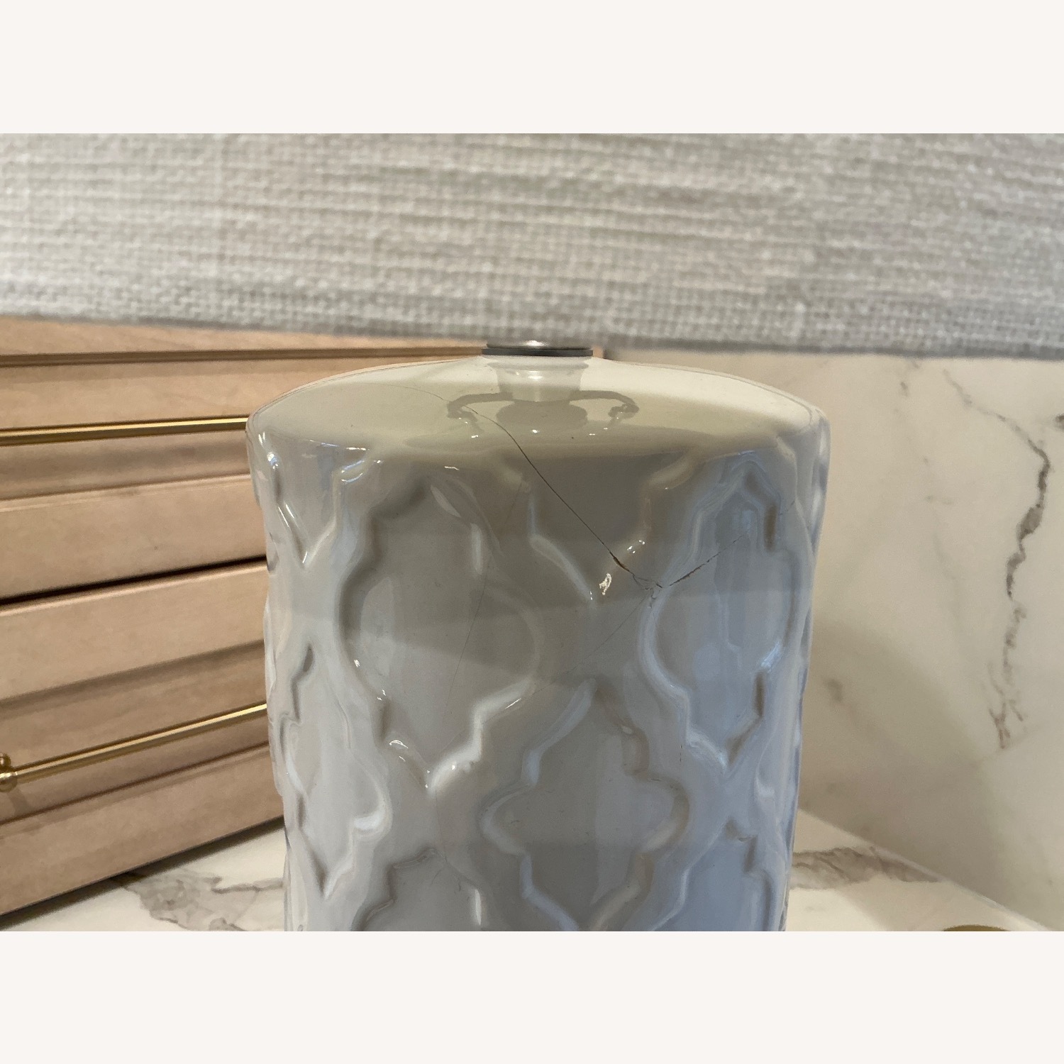 Pottery Barn White Ceramic Bedside Lamps - image-4