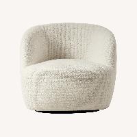 CB2 Gwyneth Ivory Boucle Swivel Chair by goop
