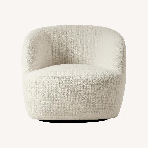 Used CB2 Gwyneth Ivory Boucle Swivel Chair by goop for sale on AptDeco