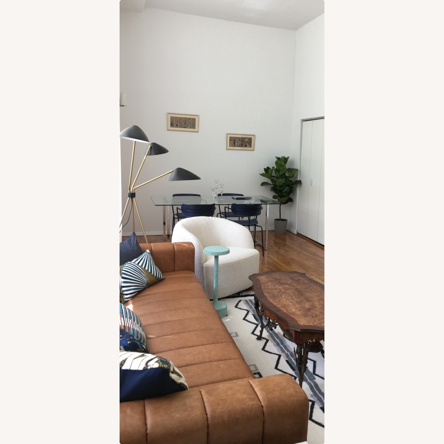 CB2 Gwyneth Ivory Boucle Swivel Chair by goop - image-1