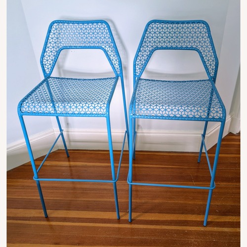 Used BlueDot Hot Mesh Blue Bar Stools for sale on AptDeco