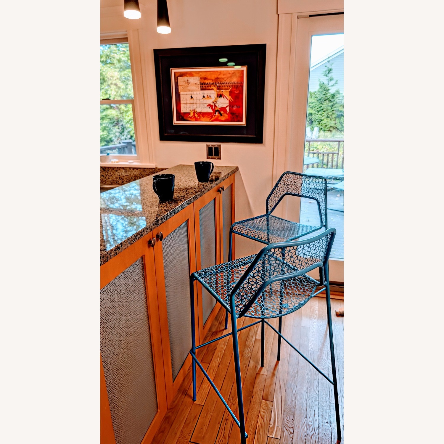 BlueDot Hot Mesh Blue Bar Stools - image-2