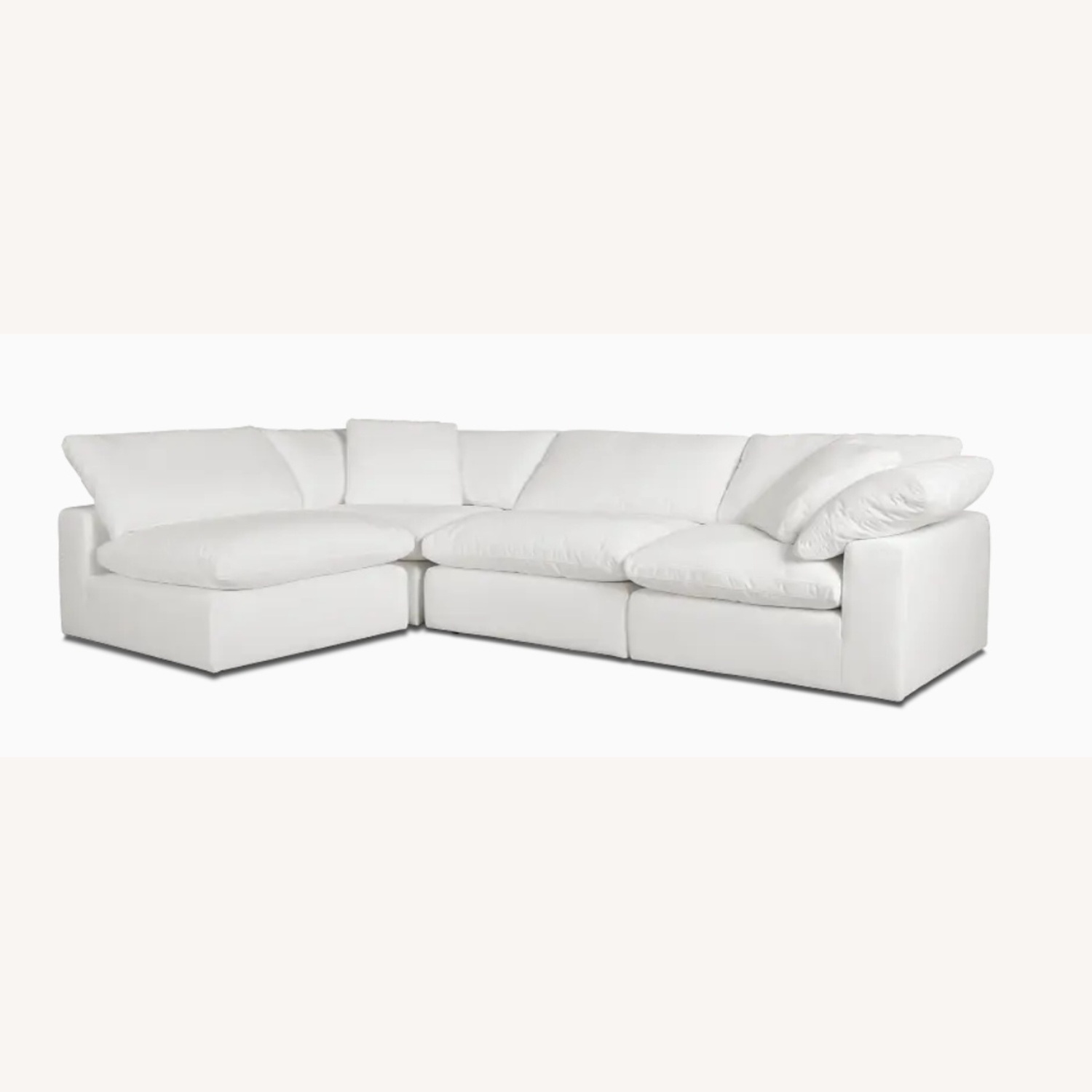 Nixon White Fabric 4-piece Modular Sectional - image-0
