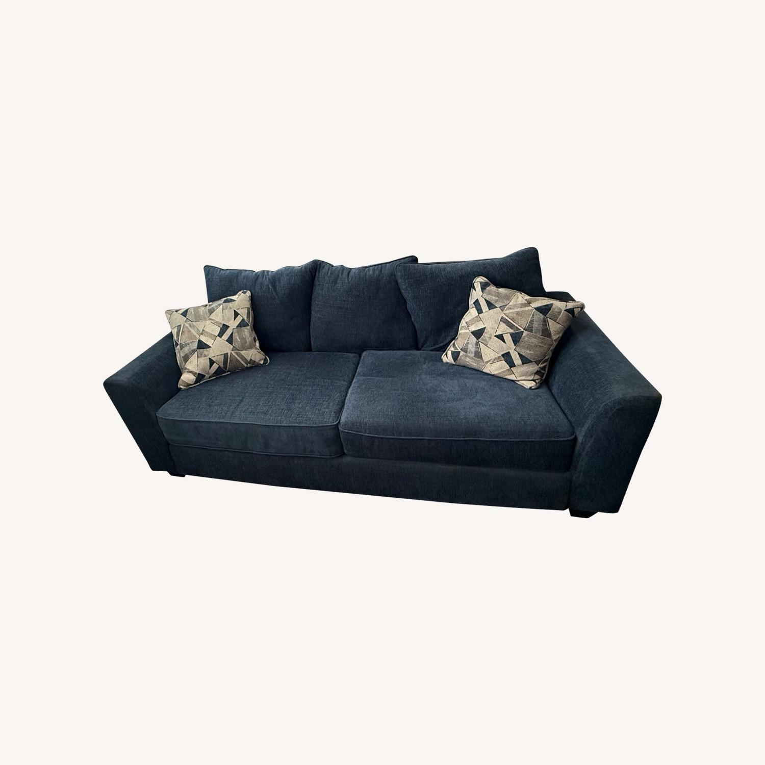 Rooms To Go Blue Sofa - image-0