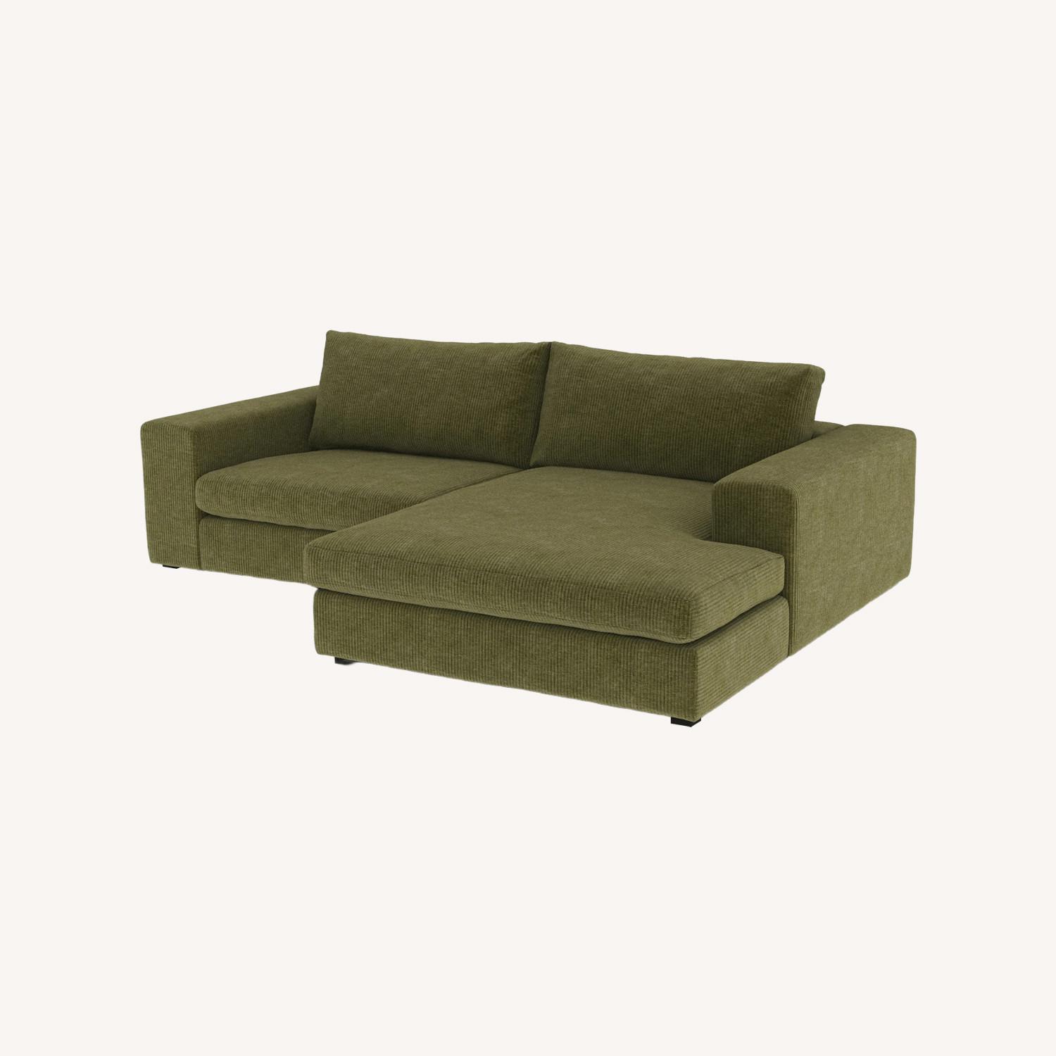 Beta 98" Modular Right Chaise Sectional - Cypress Green - image-0