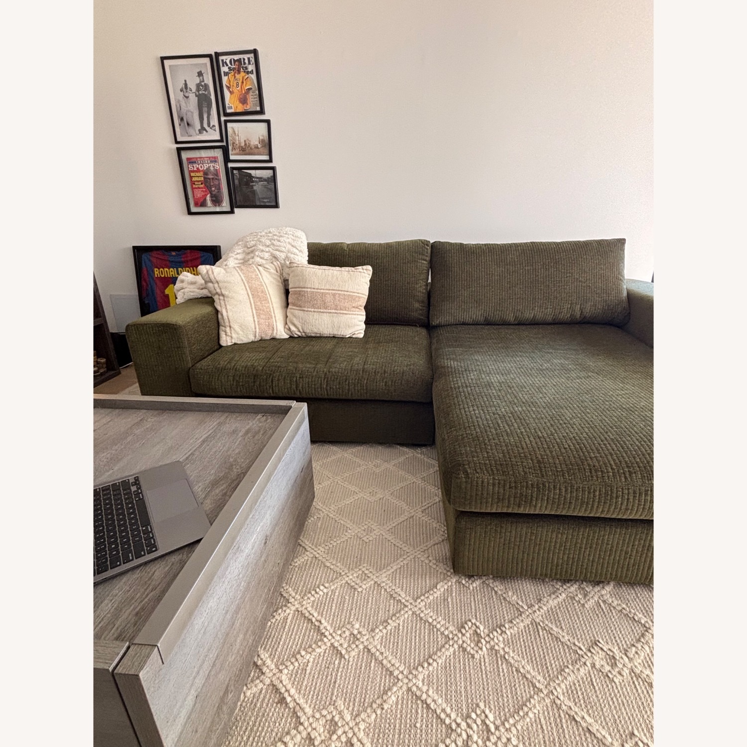 Beta 98" Modular Right Chaise Sectional - Cypress Green - image-4