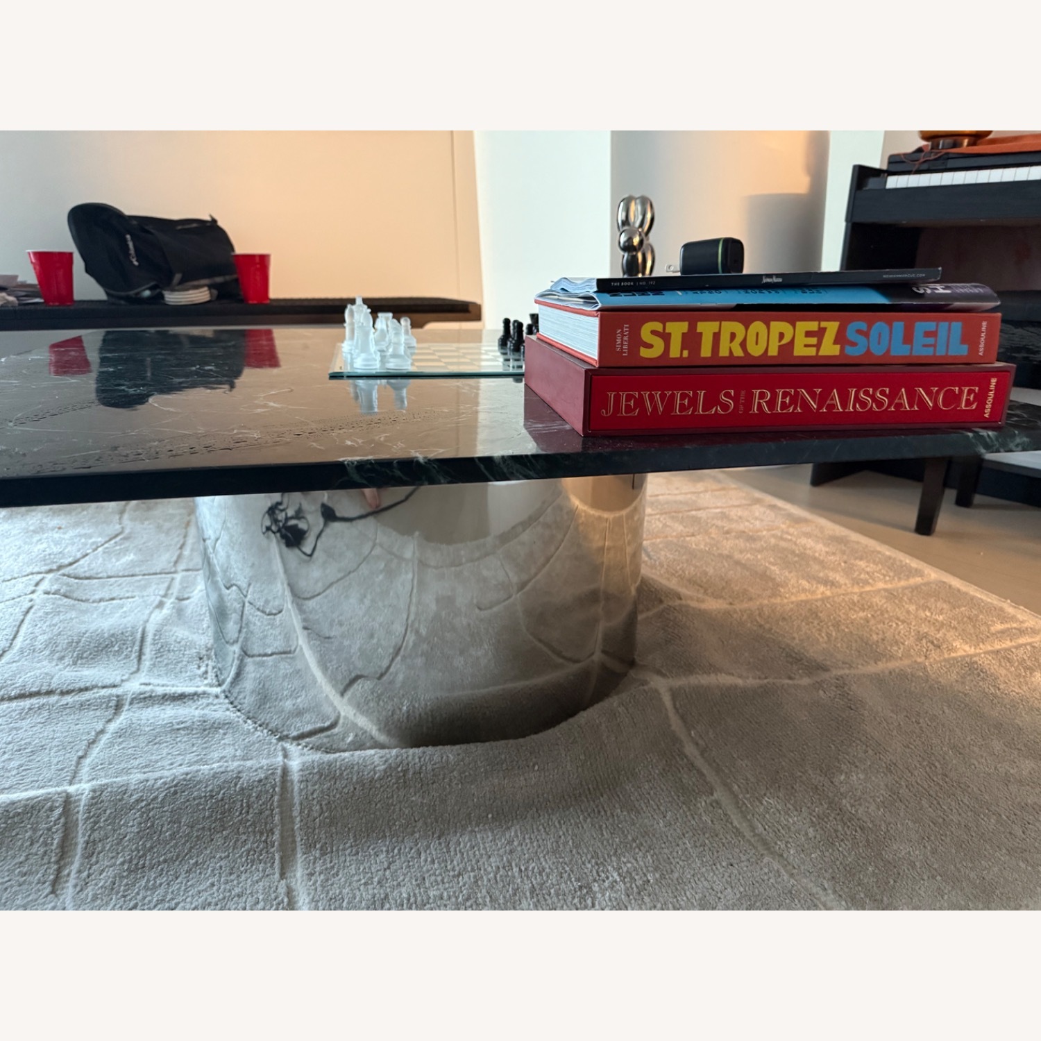 CB2 Luca 42" Spider Marble Coffee Table - image-2