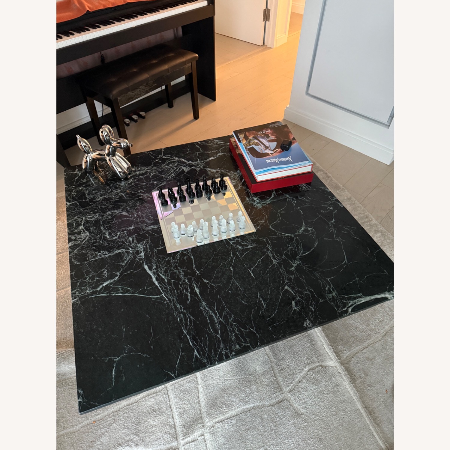 CB2 Luca 42" Spider Marble Coffee Table - image-1