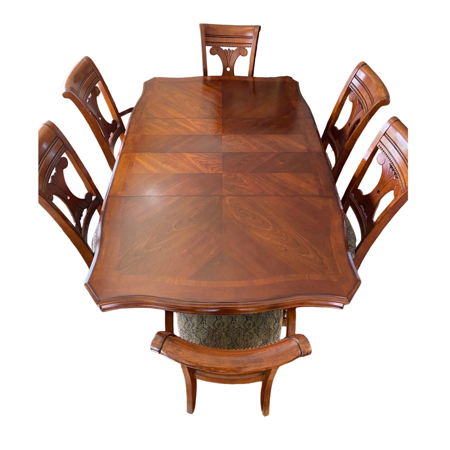 Ashley Furniture Cherry Oak Dining Room Table Set - image-0
