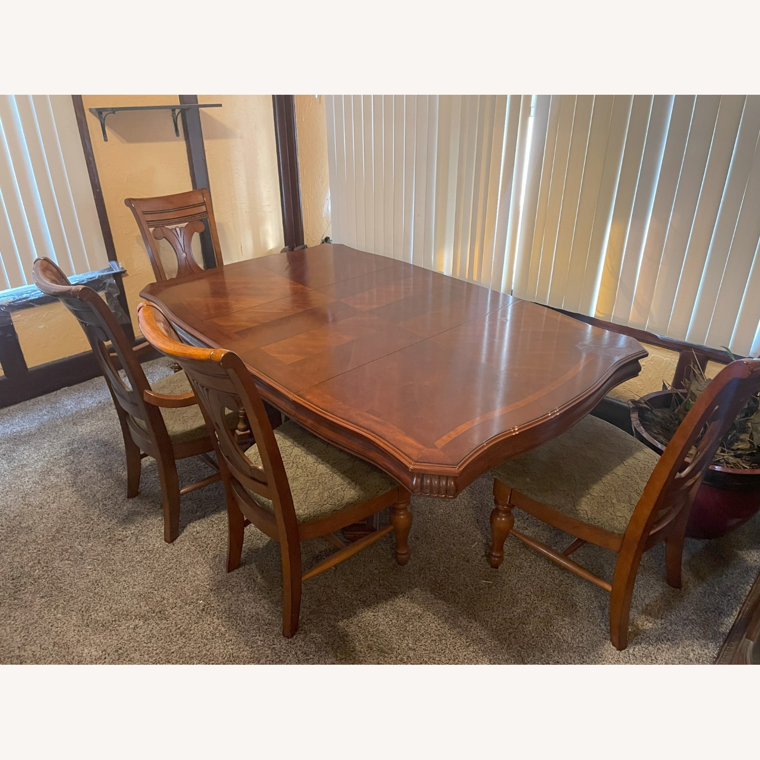 Ashley Furniture Cherry Oak Dining Room Table Set - image-1