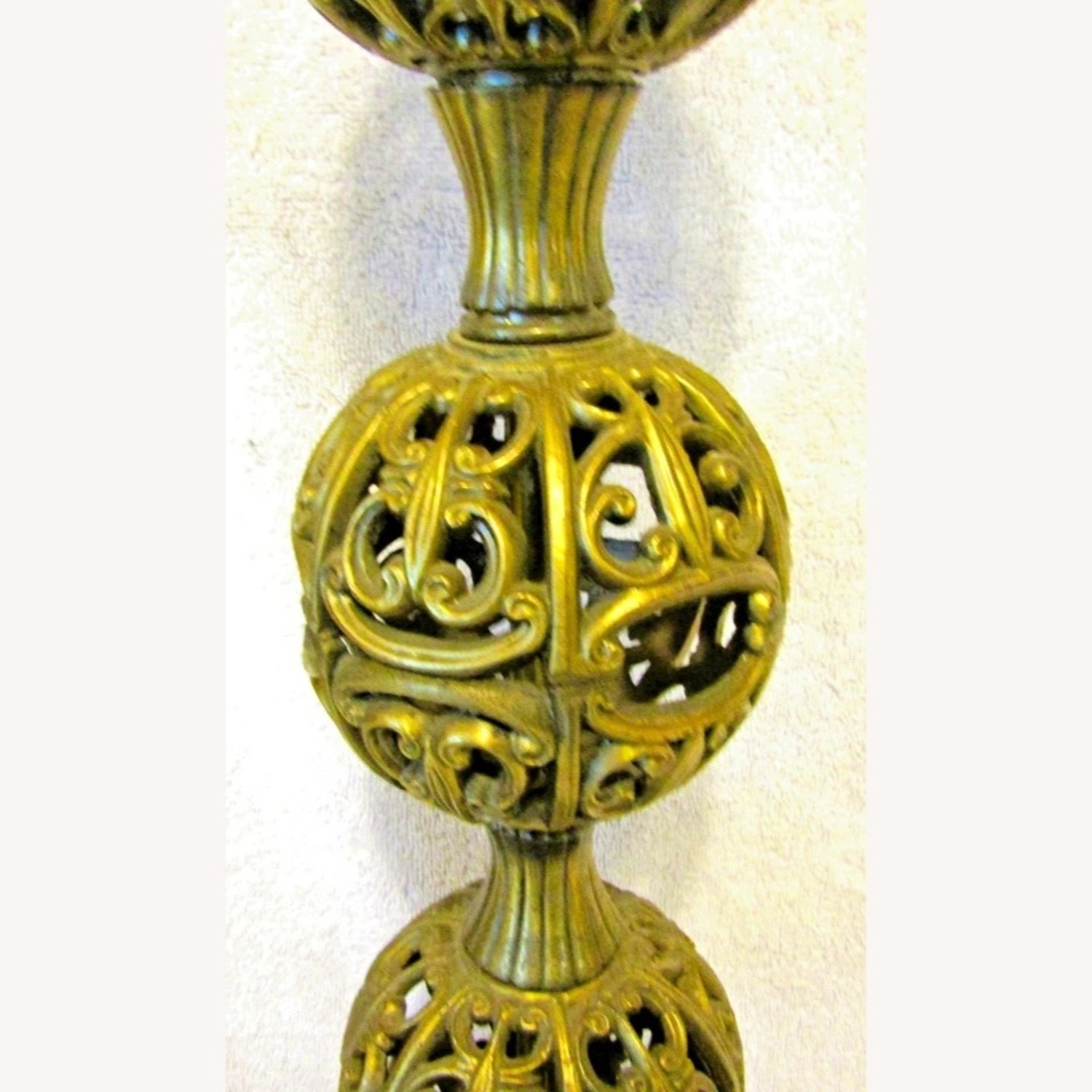 Vintage Pair Stiffel Reticulated Tall Table Lamps - image-5