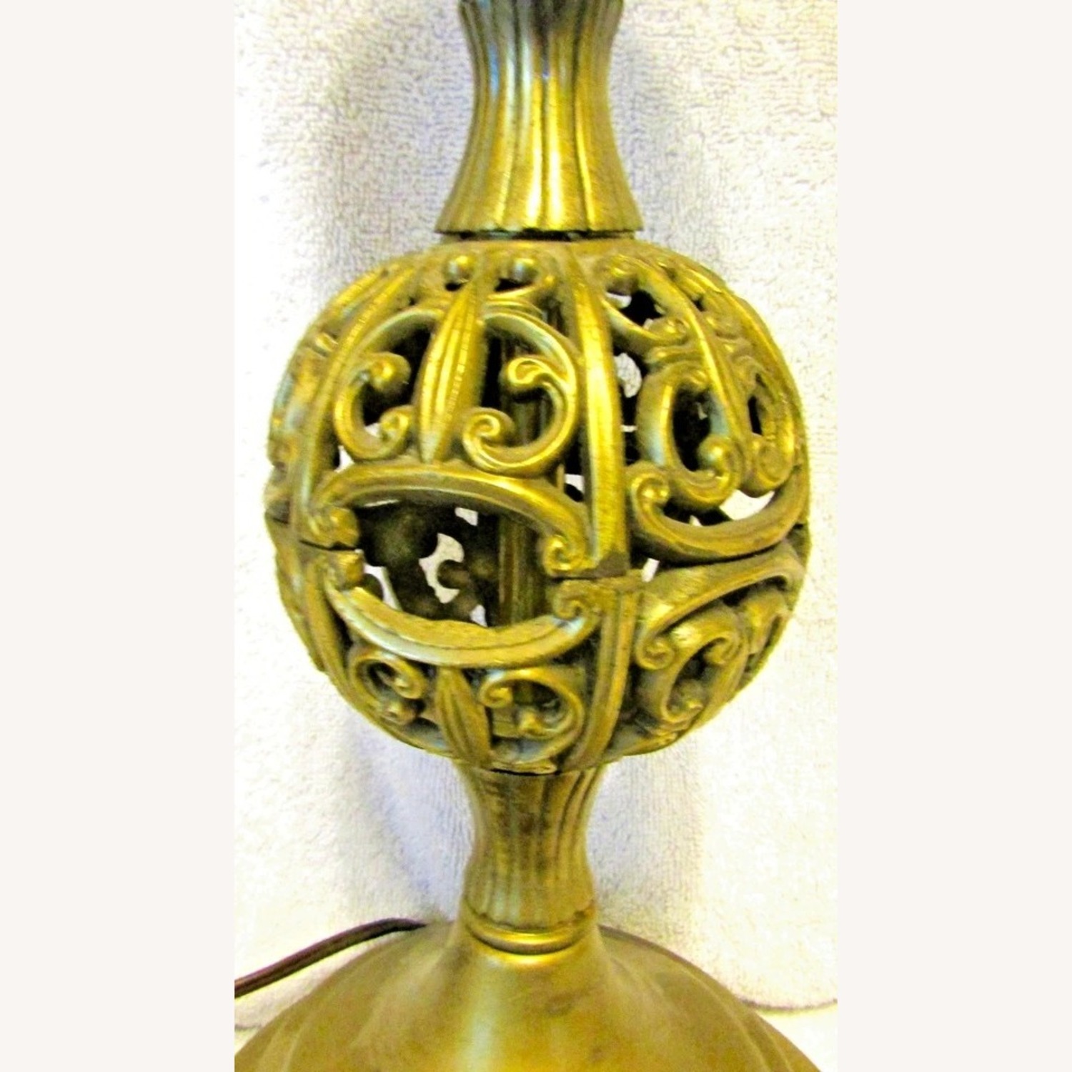 Vintage Pair Stiffel Reticulated Tall Table Lamps - image-6