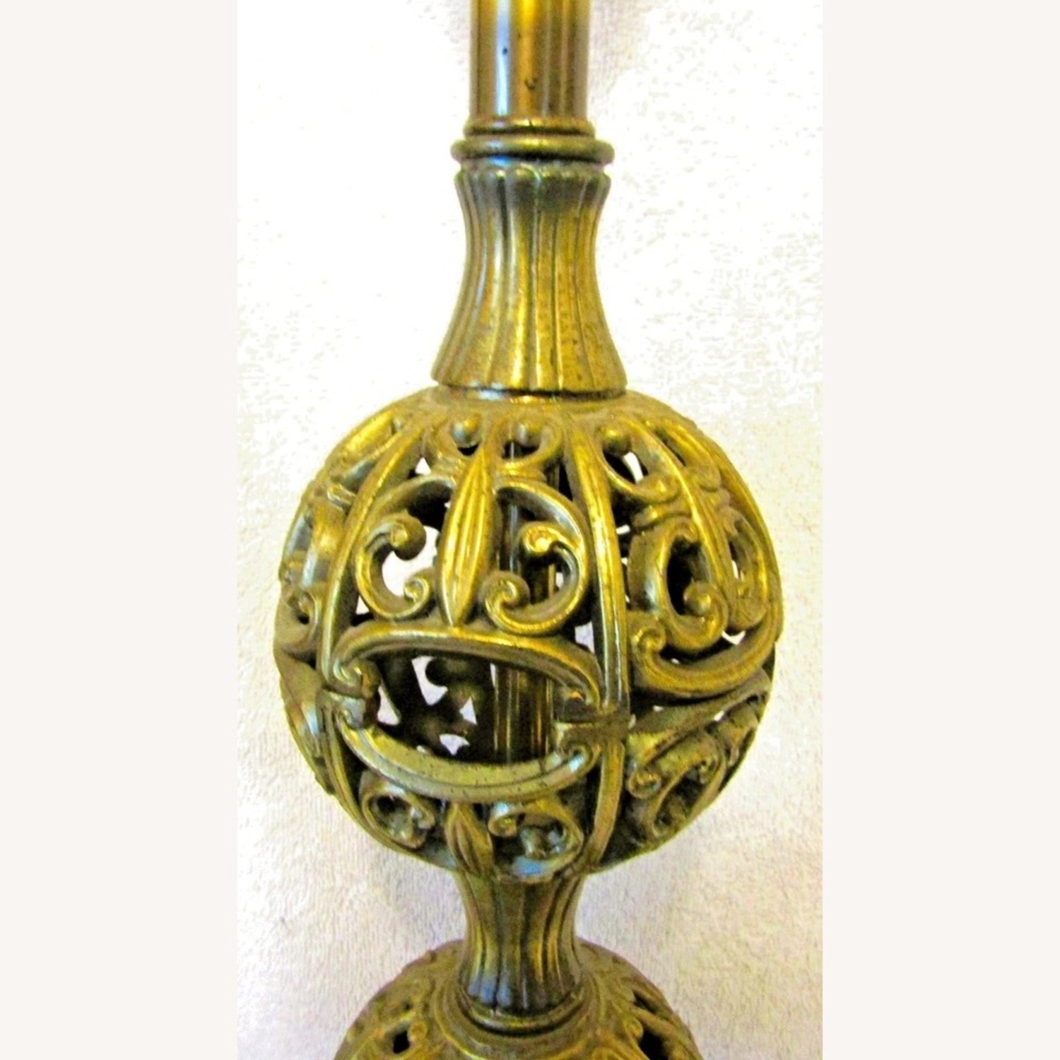 Vintage Pair Stiffel Reticulated Tall Table Lamps - image-4