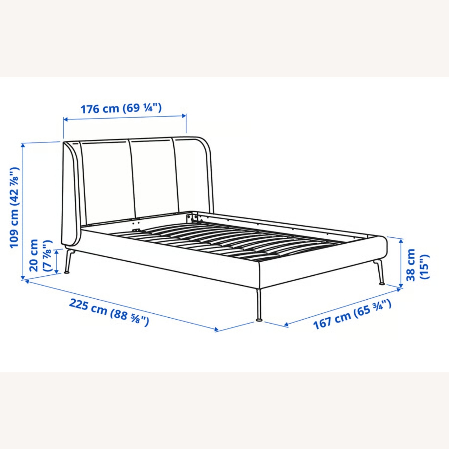 IKEA TUFJORD Upholstered Bed Frame - image-2