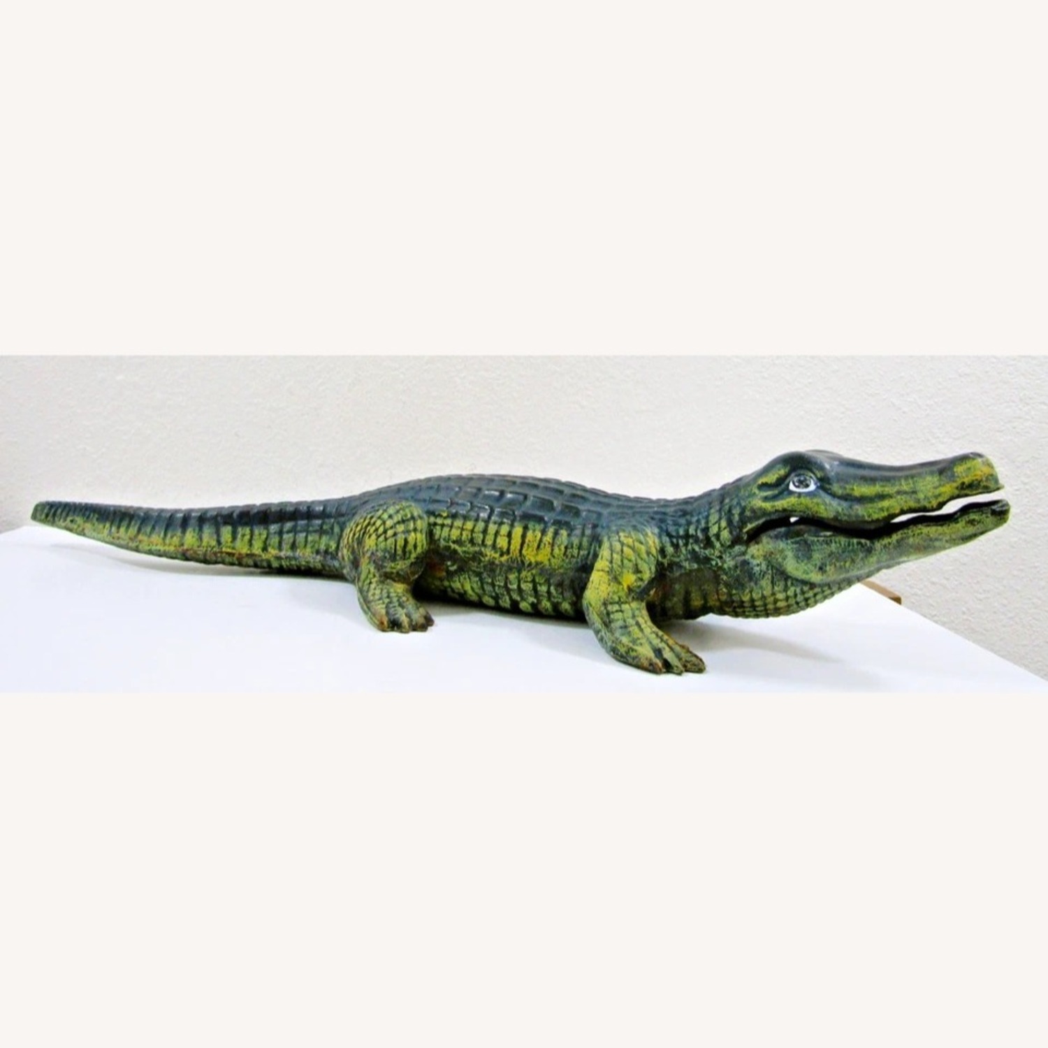 Antique Large Cast Iron Alligator Sculpture - image-3