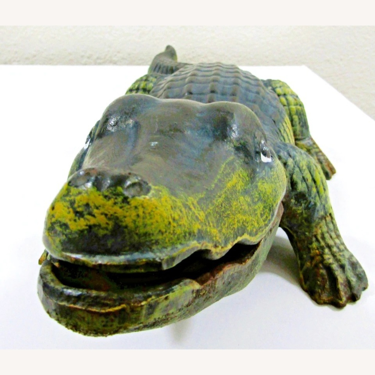 Antique Large Cast Iron Alligator Sculpture - image-9