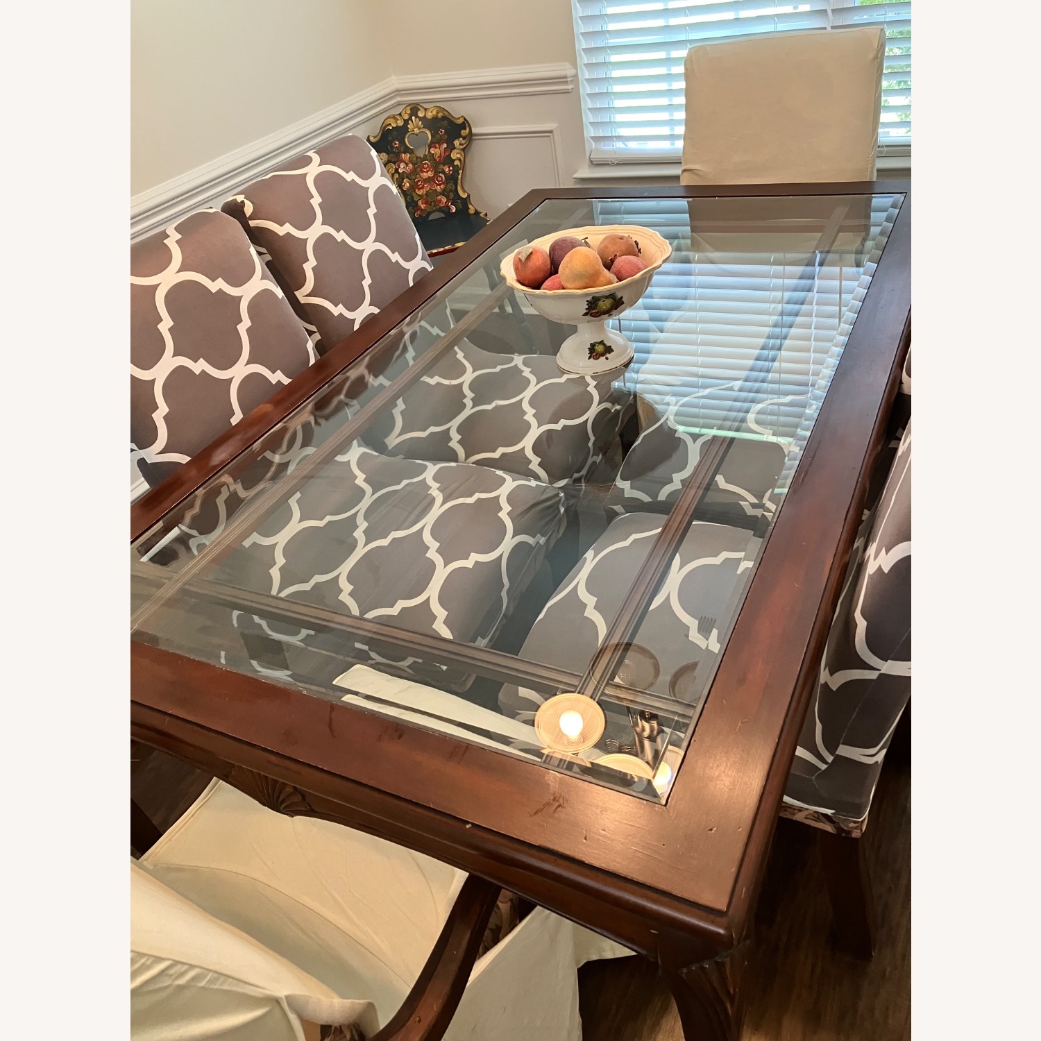 Glass Top Brazilian Wood Dining Set - image-2