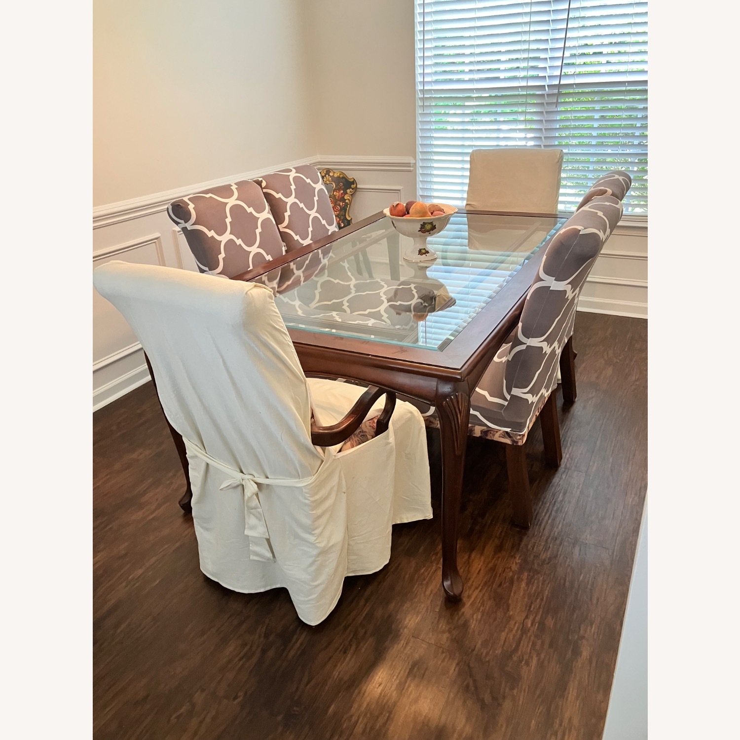 Glass Top Brazilian Wood Dining Set - image-1